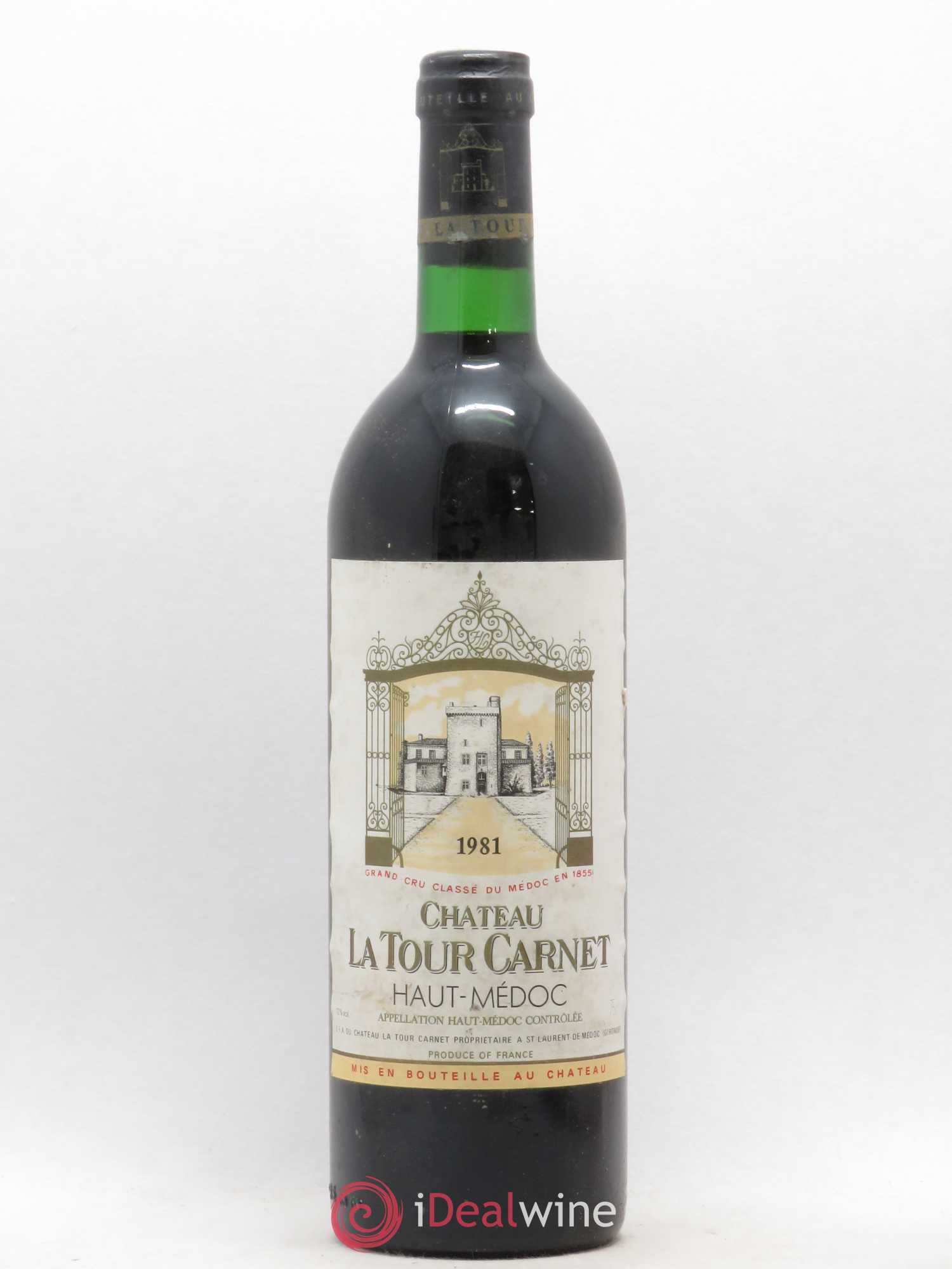Château la Tour Carnet 4ème Grand Cru Classé 1981 - Lot de 1 bouteille - 0