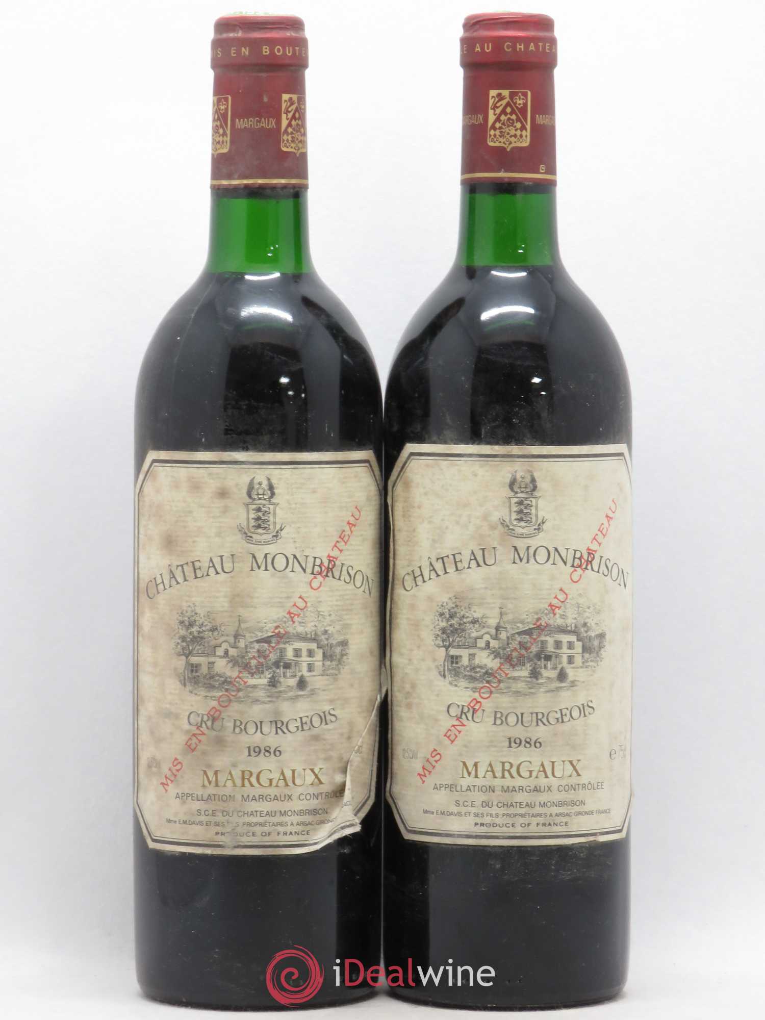 Château Monbrison 1986 - Lot de 2 bouteilles - 0