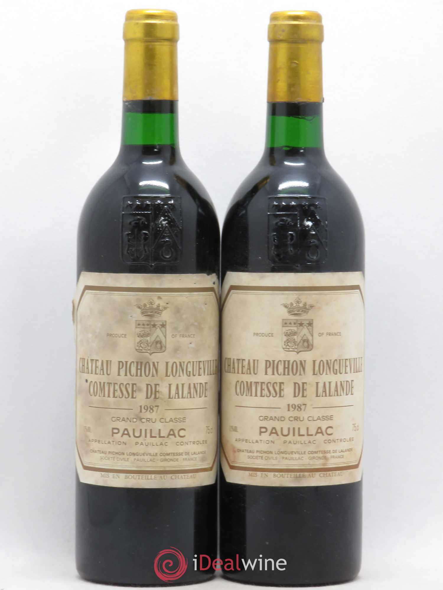 Château Pichon Longueville Comtesse de Lalande 2ème Grand Cru Classé 1987 - Lot de 2 bouteilles - 0