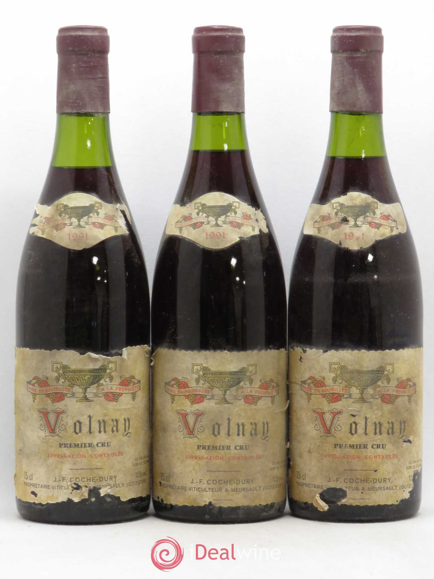 Volnay 1er Cru Coche Dury (Domaine) 1991 - Lot de 3 bouteilles - 0