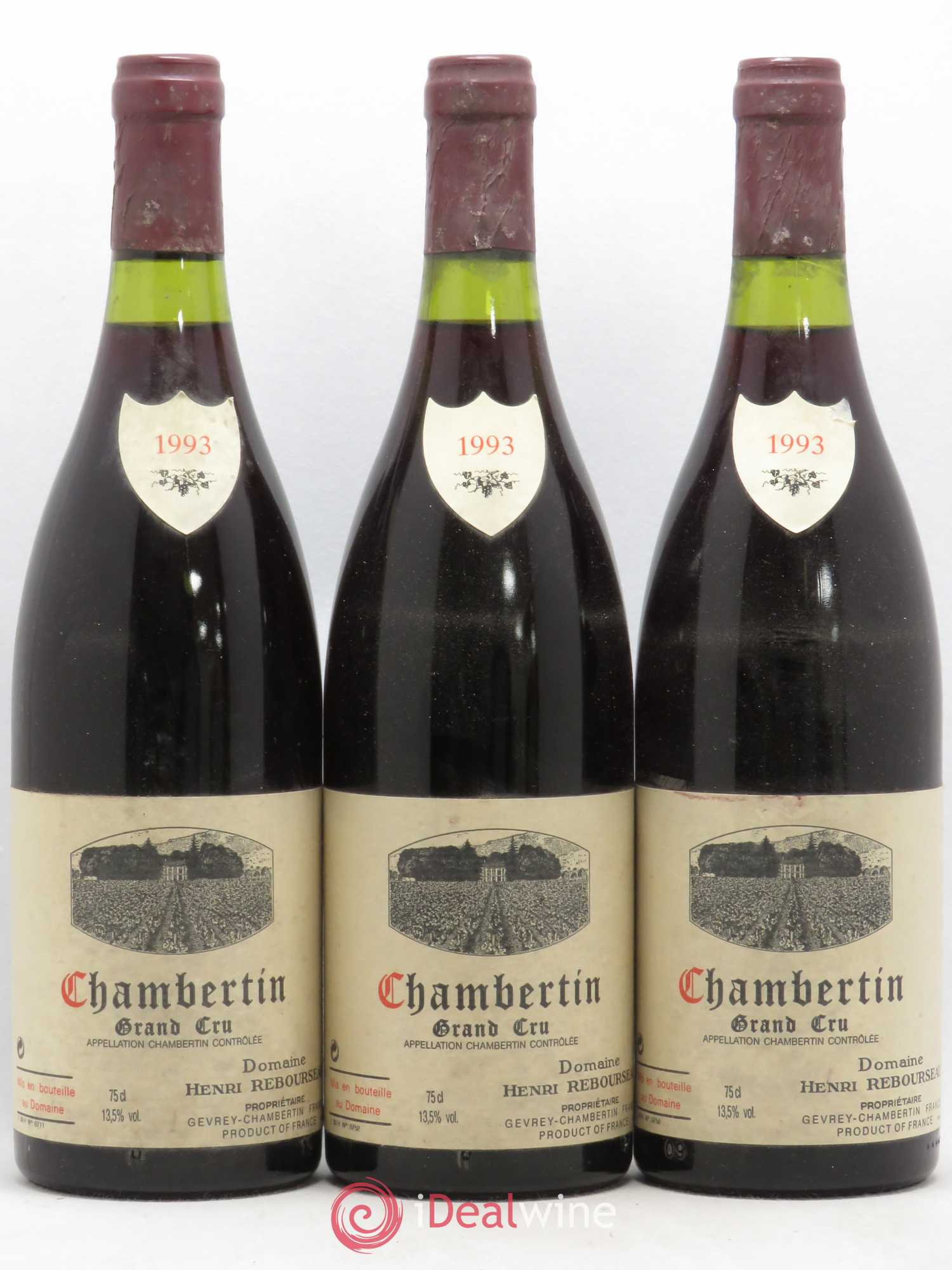 Chambertin Grand Cru Henri Rebourseau 1993 - Lot de 3 bouteilles - 0