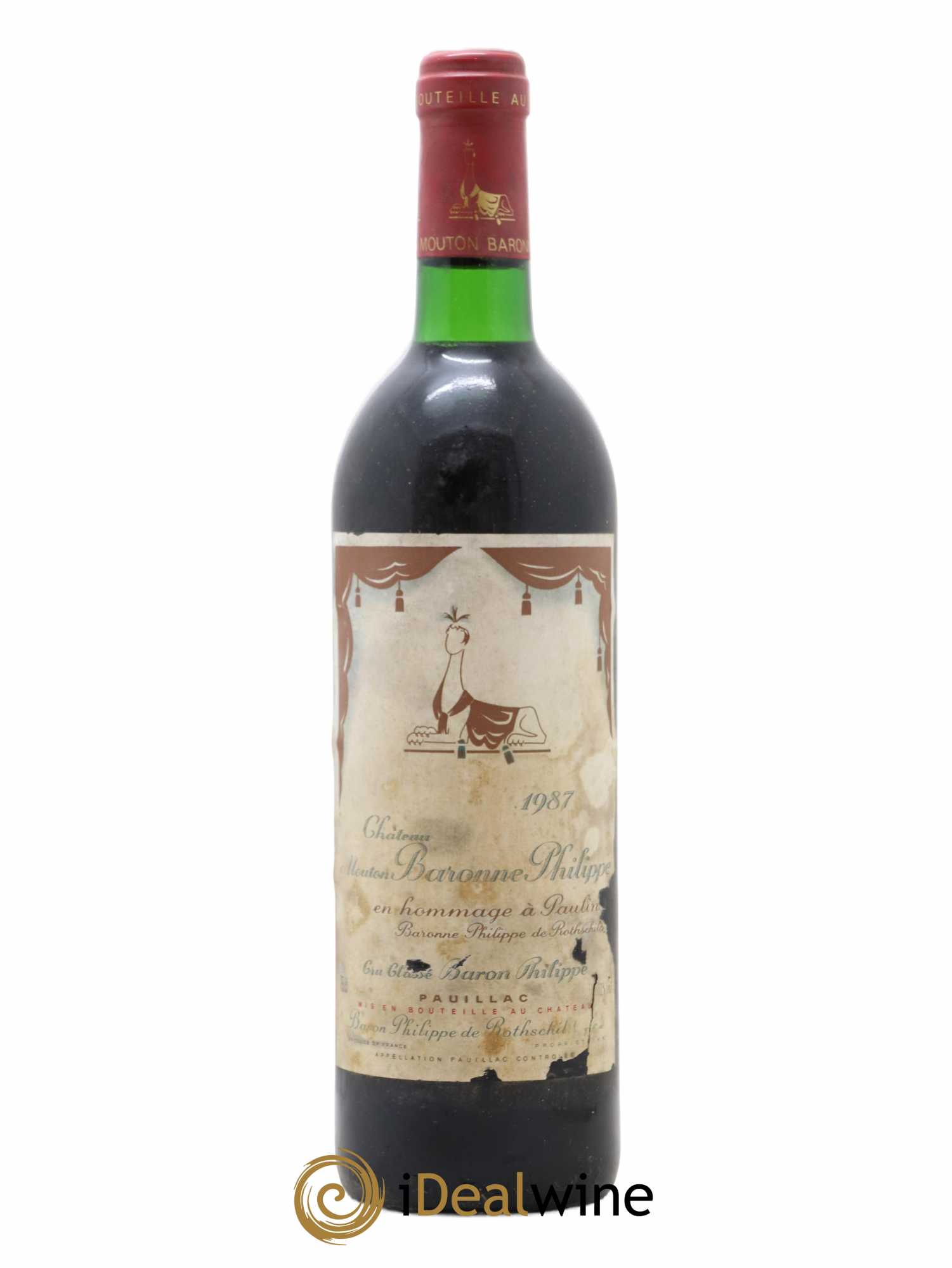 Château d' Armailhac - Mouton Baron(ne) Philippe 5ème Grand Cru Classé 1987 - Lot de 1 bouteille - 0
