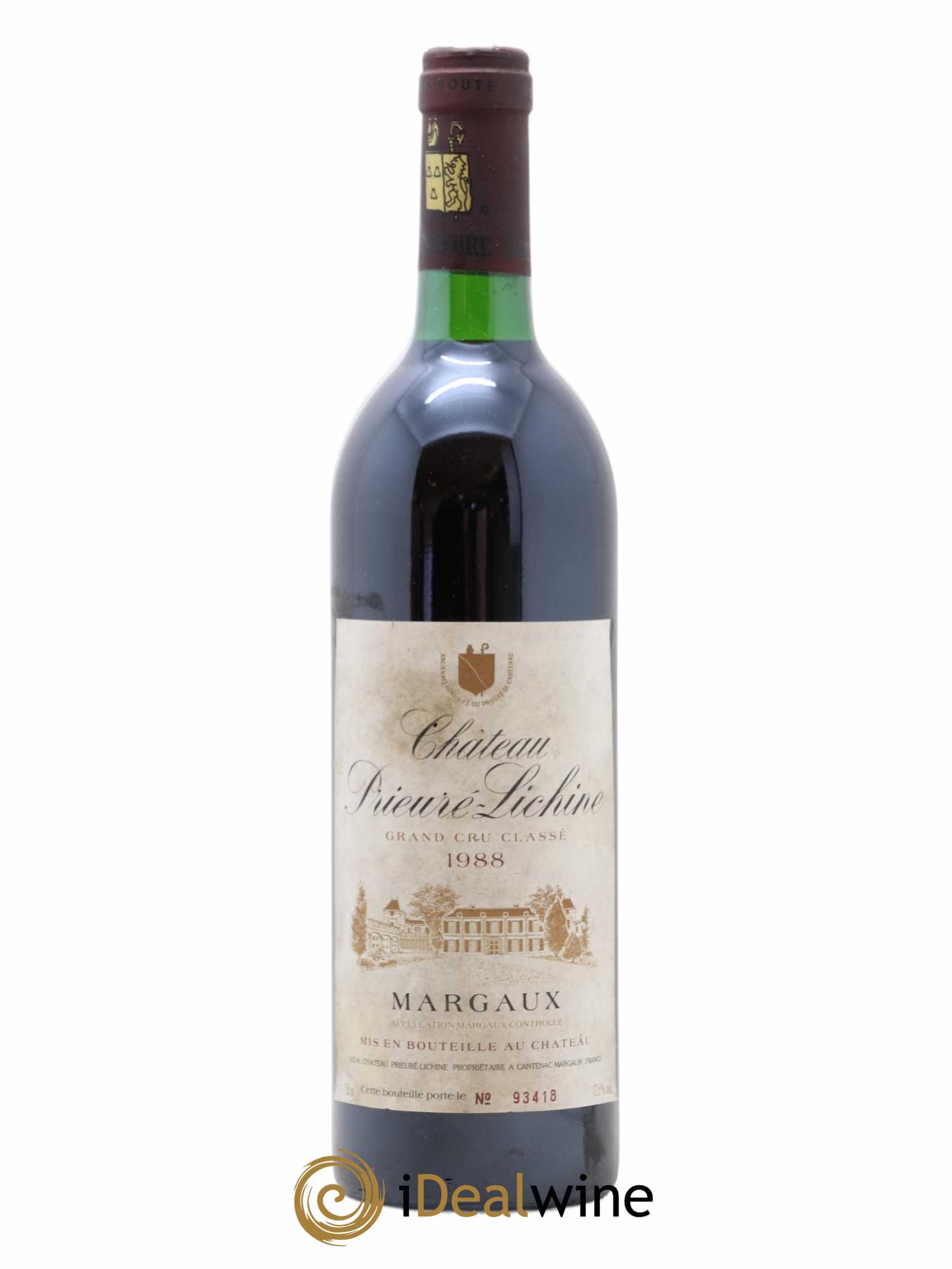 Château Prieuré Lichine 4ème Grand Cru Classé 1988 - Lot de 1 bouteille - 0