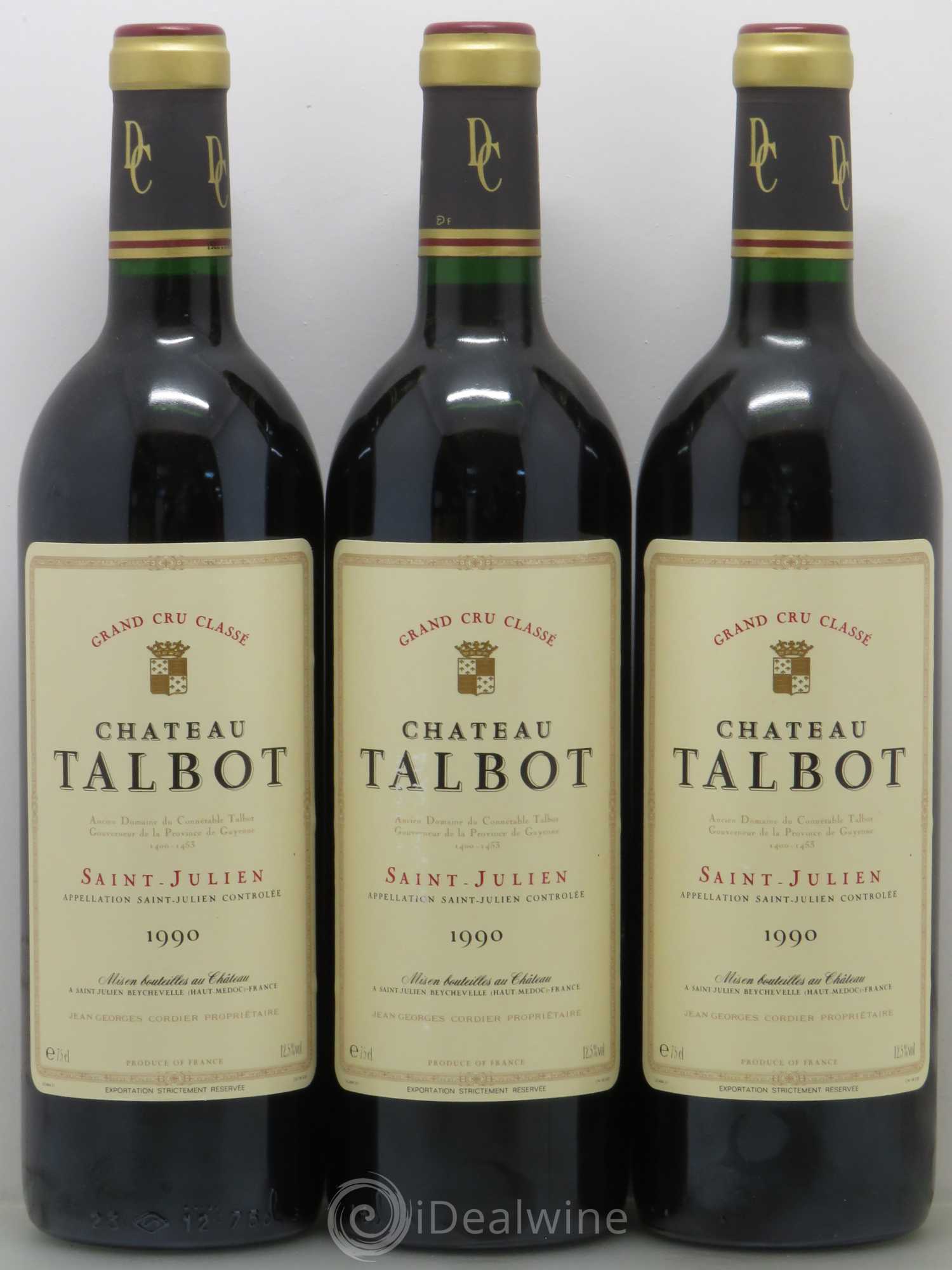 Château Talbot 4ème Grand Cru Classé 1990 - Lot de 6 bouteilles - 1