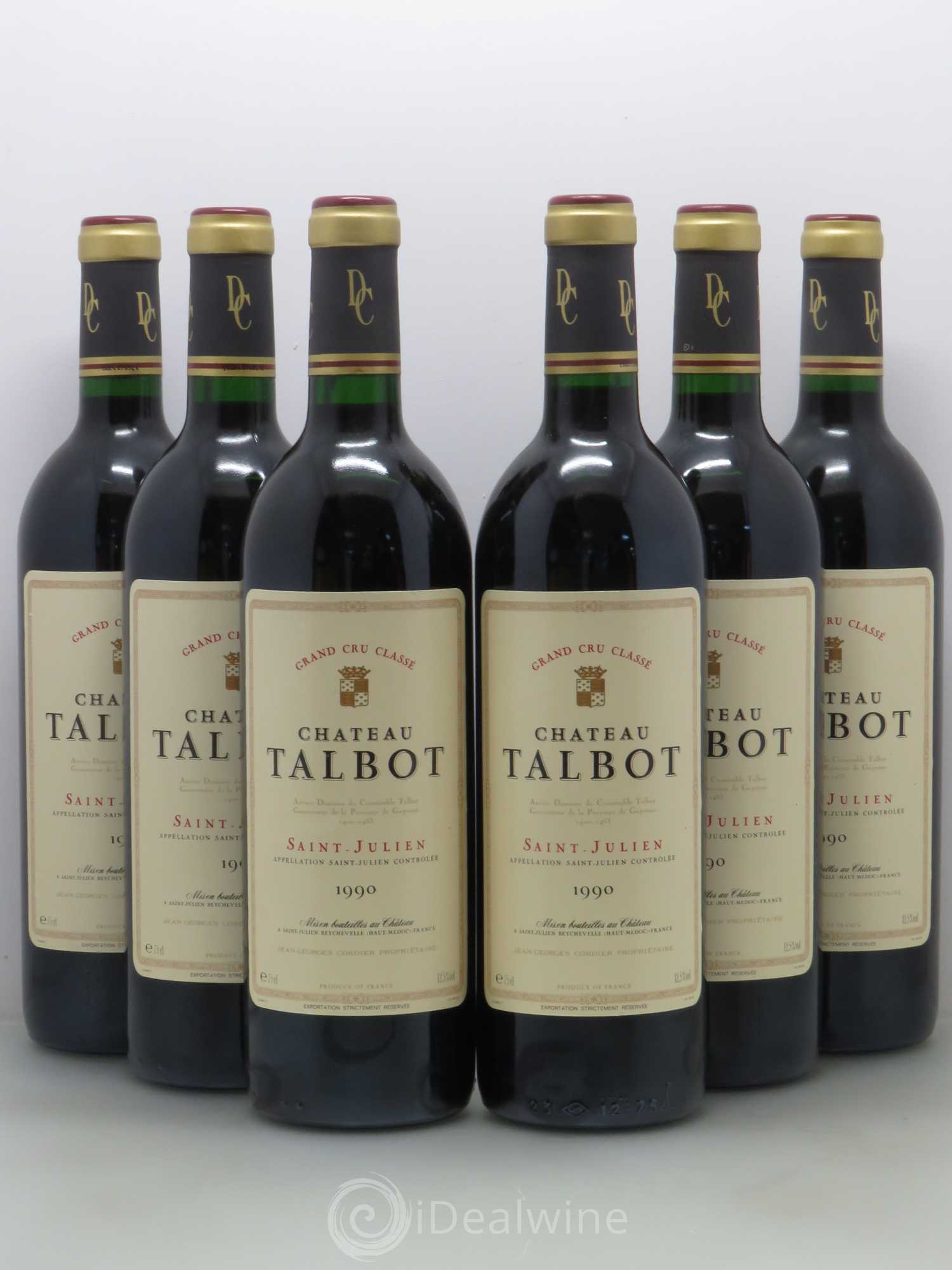 Château Talbot 4ème Grand Cru Classé 1990 - Lot de 6 bouteilles - 0