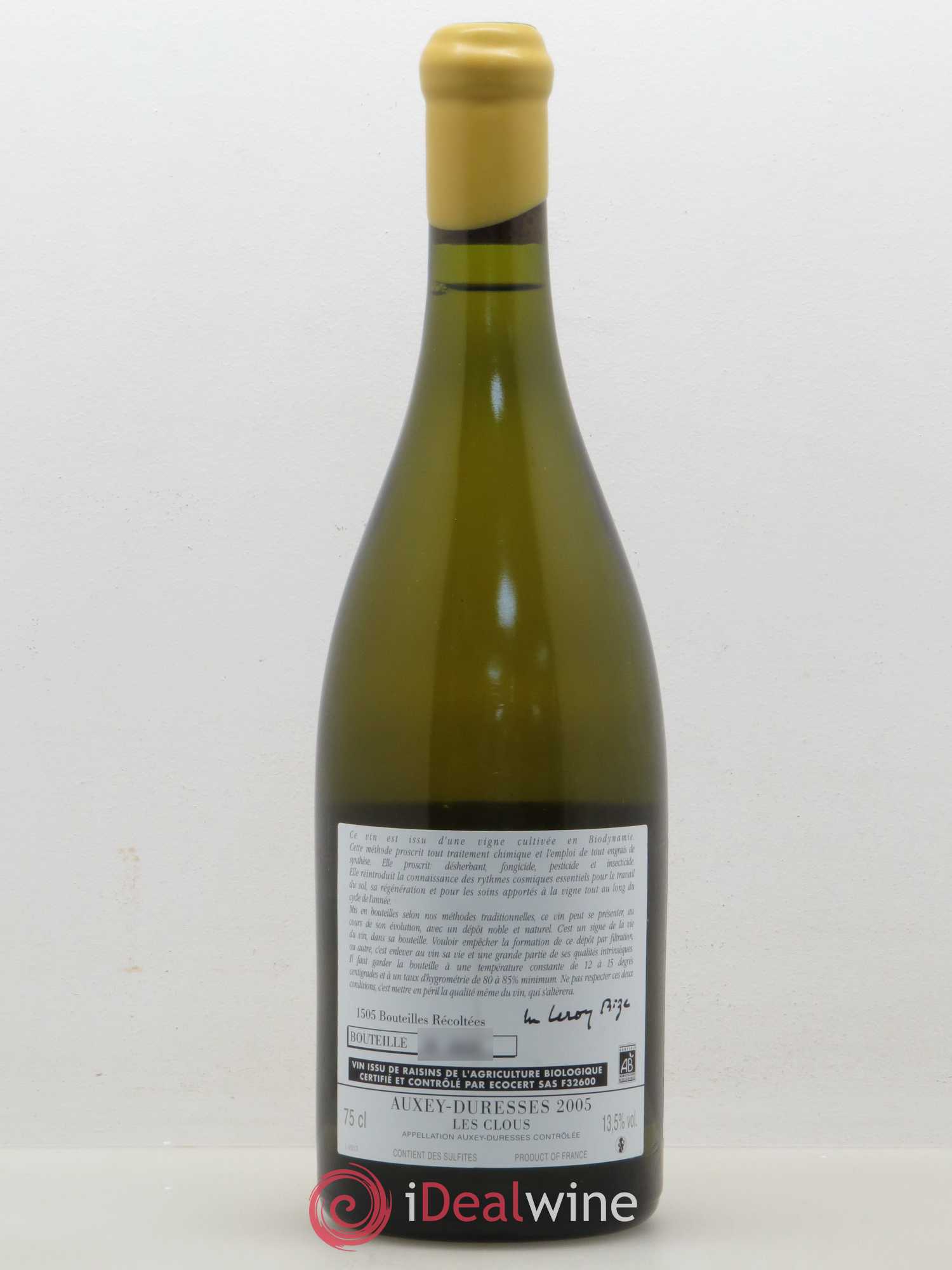 Auxey-Duresses Les Clous d'Auvenay (Domaine) 2005 - Lot de 1 bouteille - 1