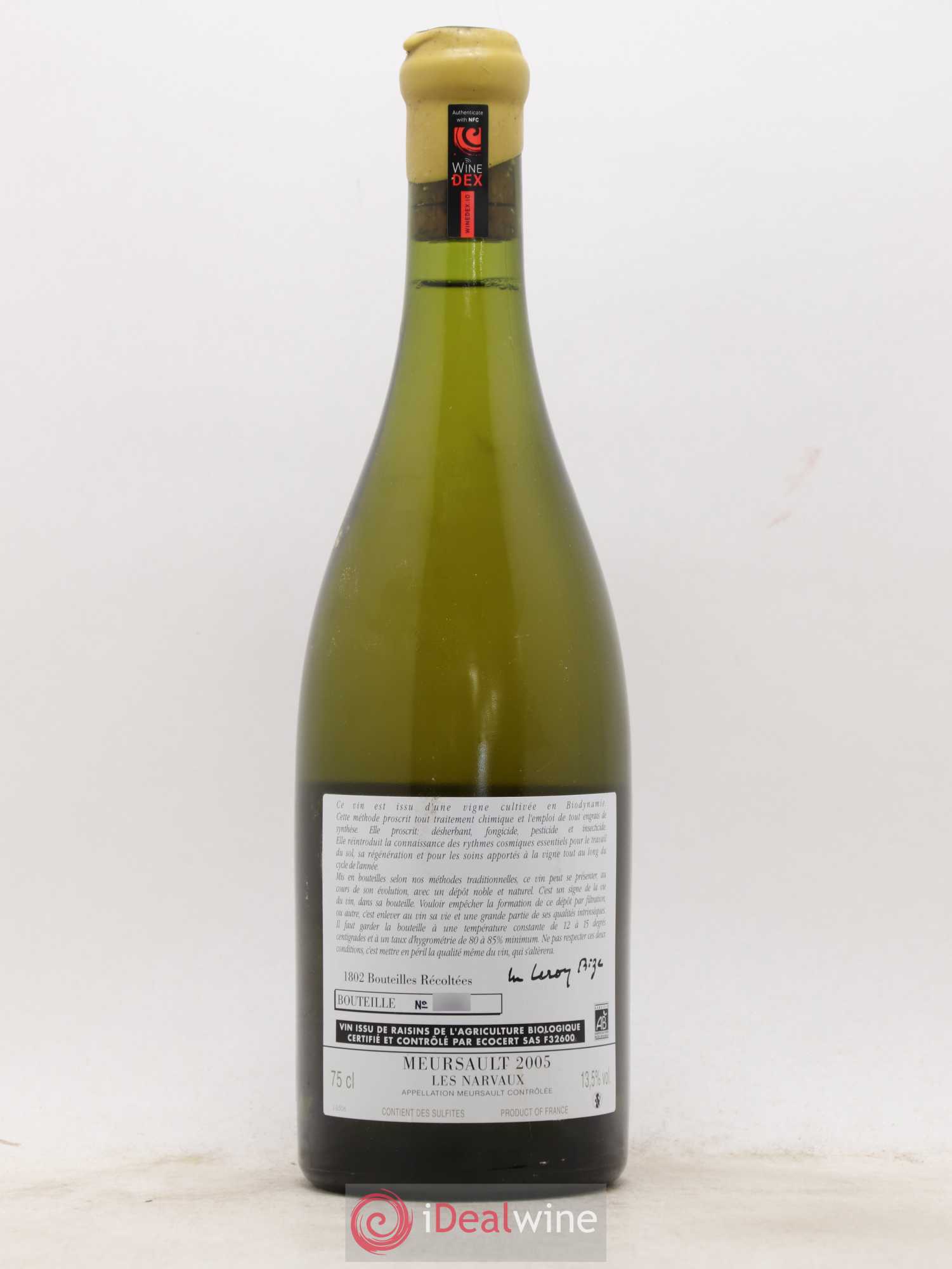 Meursault Les Narvaux d'Auvenay (Domaine) 2005 - Lot de 1 bouteille - 1