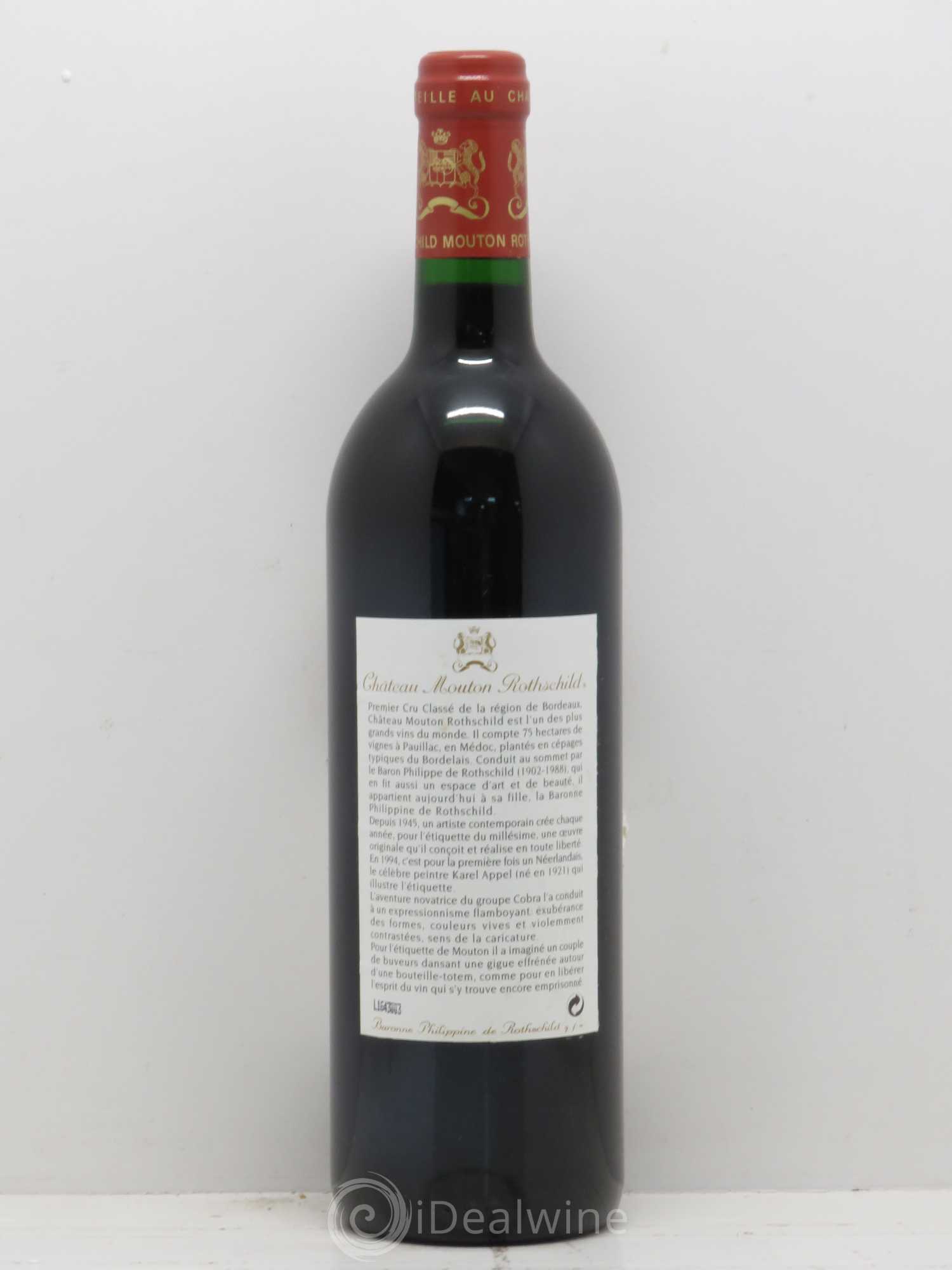 Château Mouton Rothschild 1er Grand Cru Classé 1994 - Lot de 1 bouteille - 1