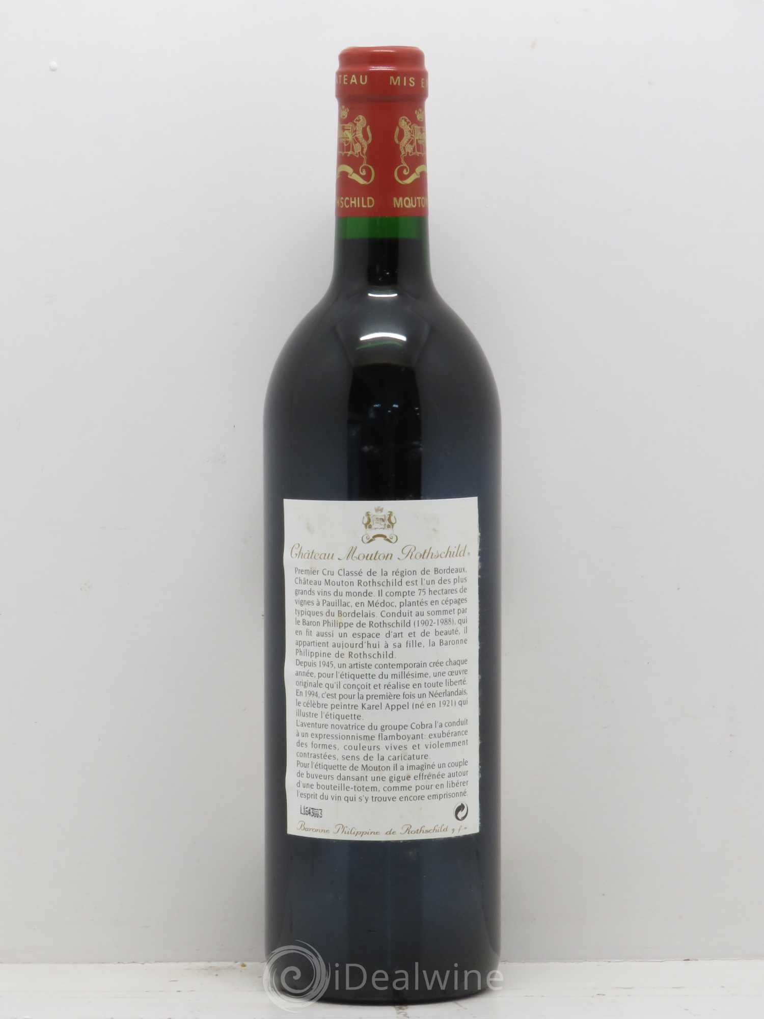 Château Mouton Rothschild 1er Grand Cru Classé 1994 - Lot de 1 bouteille - 1