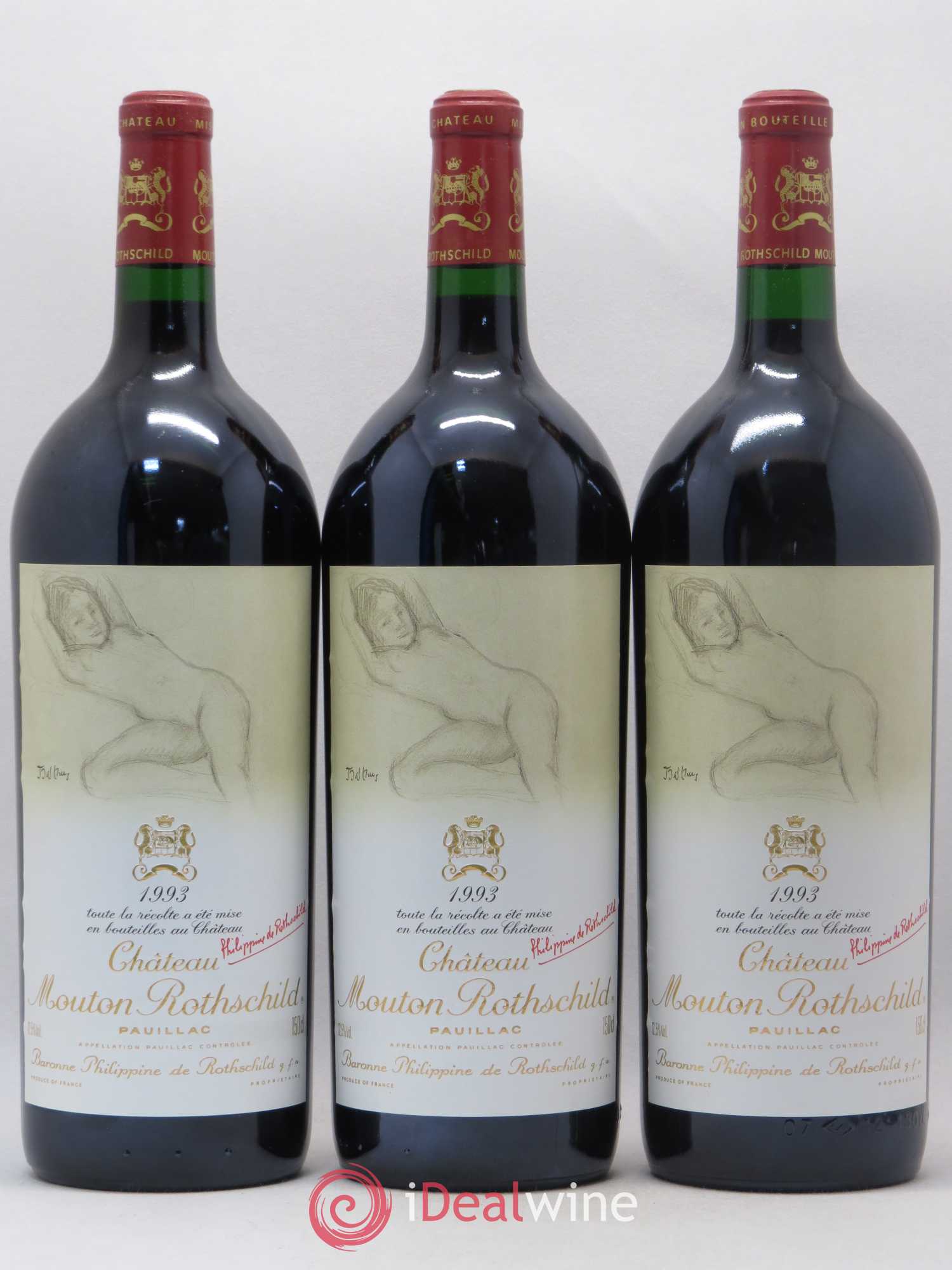 Château Mouton Rothschild 1er Grand Cru Classé 1993 - Lot de 6 magnums - 1