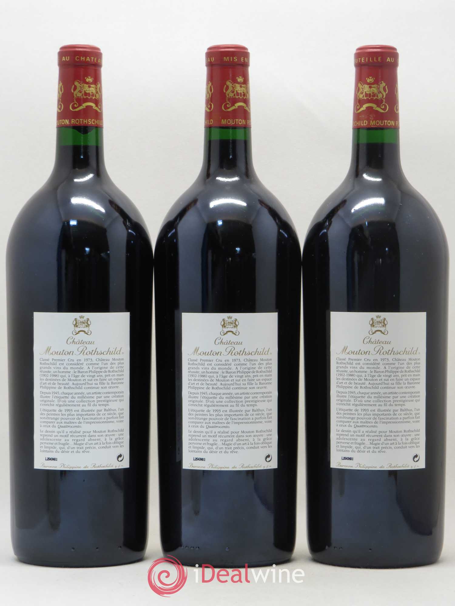 Château Mouton Rothschild 1er Grand Cru Classé 1993 - Lot de 6 magnums - 4
