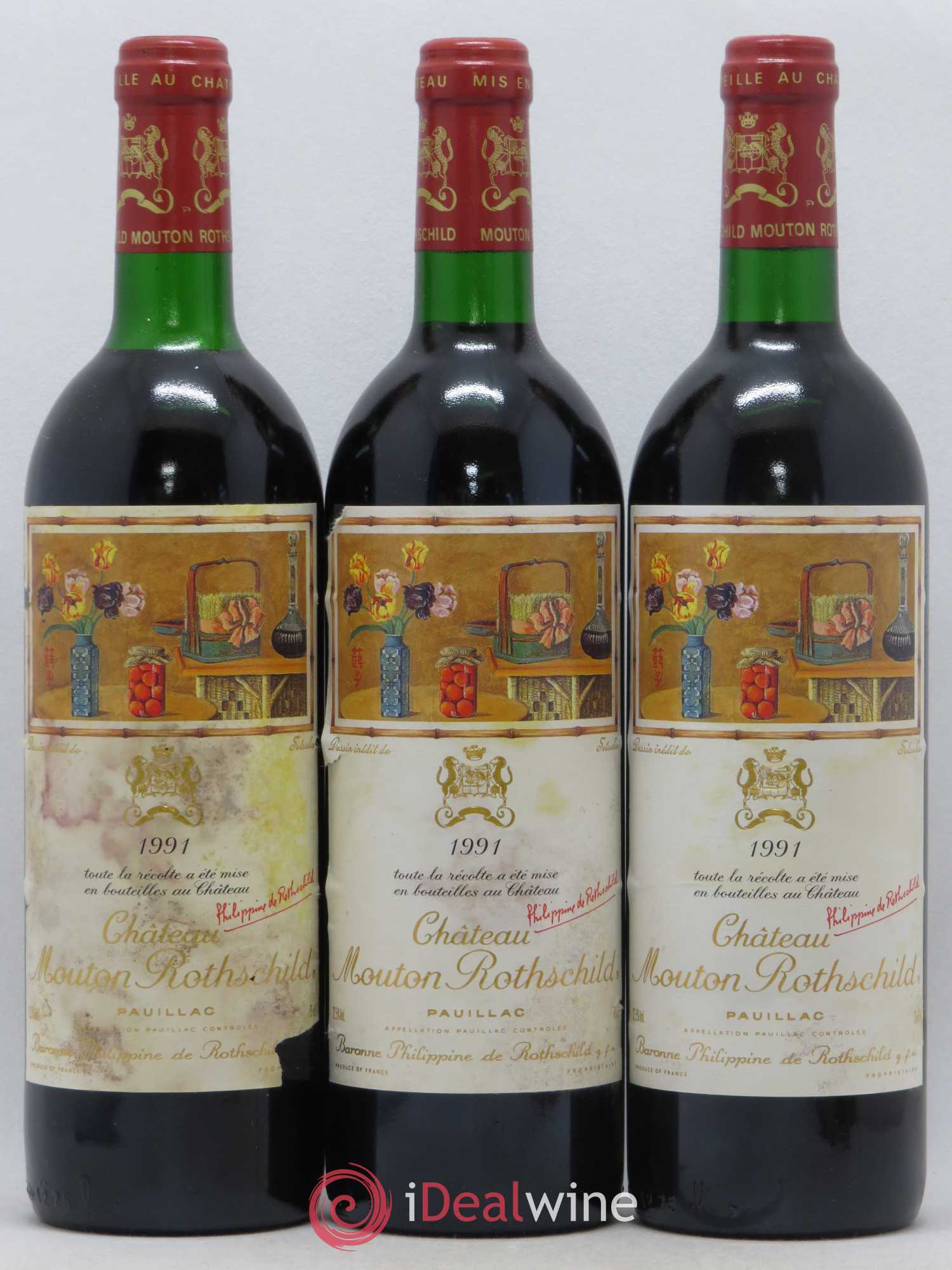 Château Mouton Rothschild 1er Grand Cru Classé 1991 - Lot de 6 bouteilles - 1