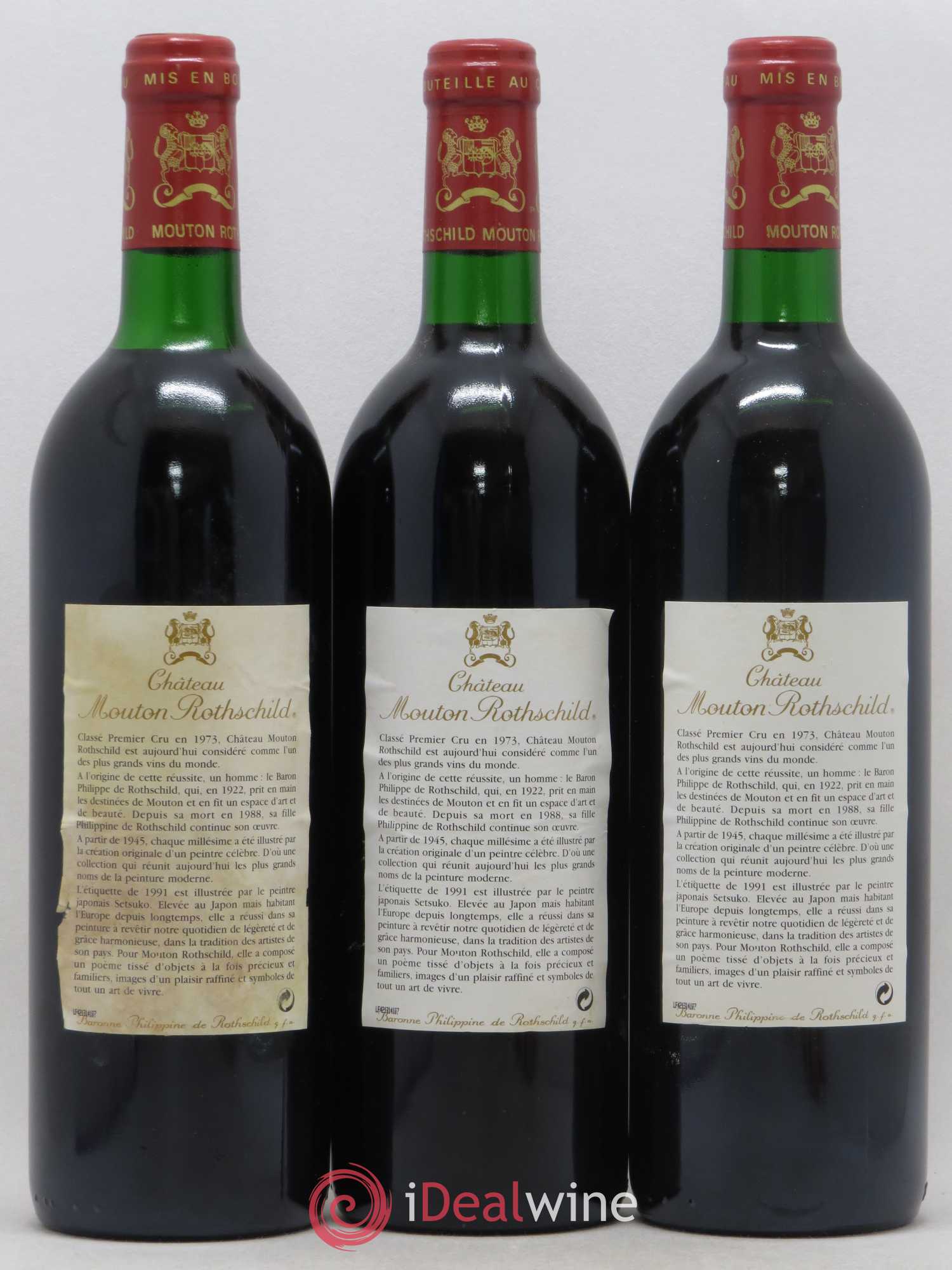 Château Mouton Rothschild 1er Grand Cru Classé 1991 - Lot de 6 bouteilles - 2