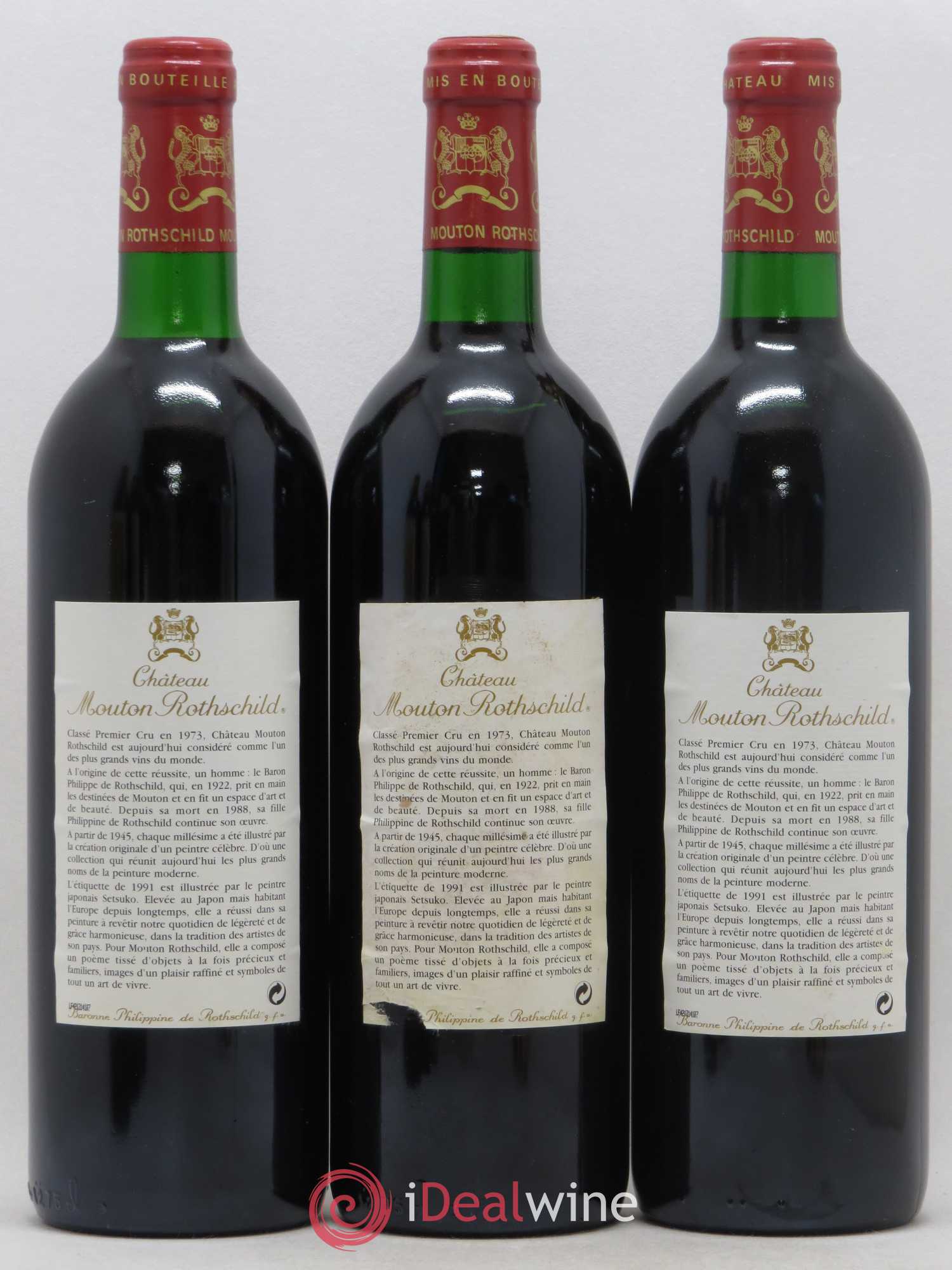 Château Mouton Rothschild 1er Grand Cru Classé 1991 - Lot de 6 bouteilles - 4