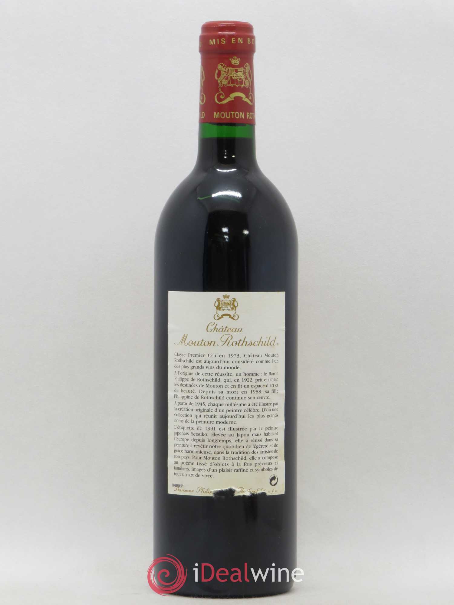 Château Mouton Rothschild 1er Grand Cru Classé 1991 - Lot de 1 bouteille - 1