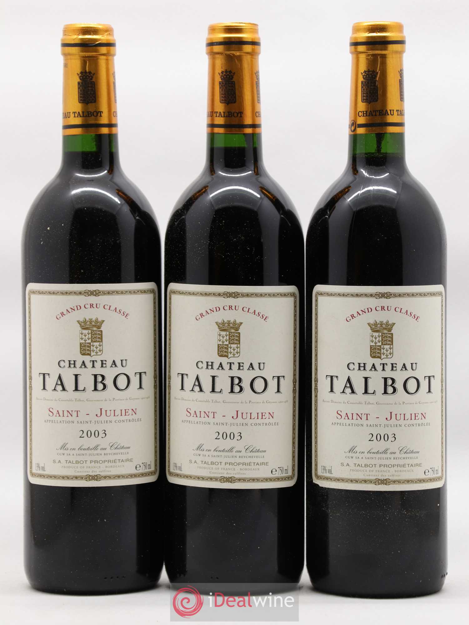 Château Talbot 4ème Grand Cru Classé 2003 - Lot de 12 bouteilles - 2