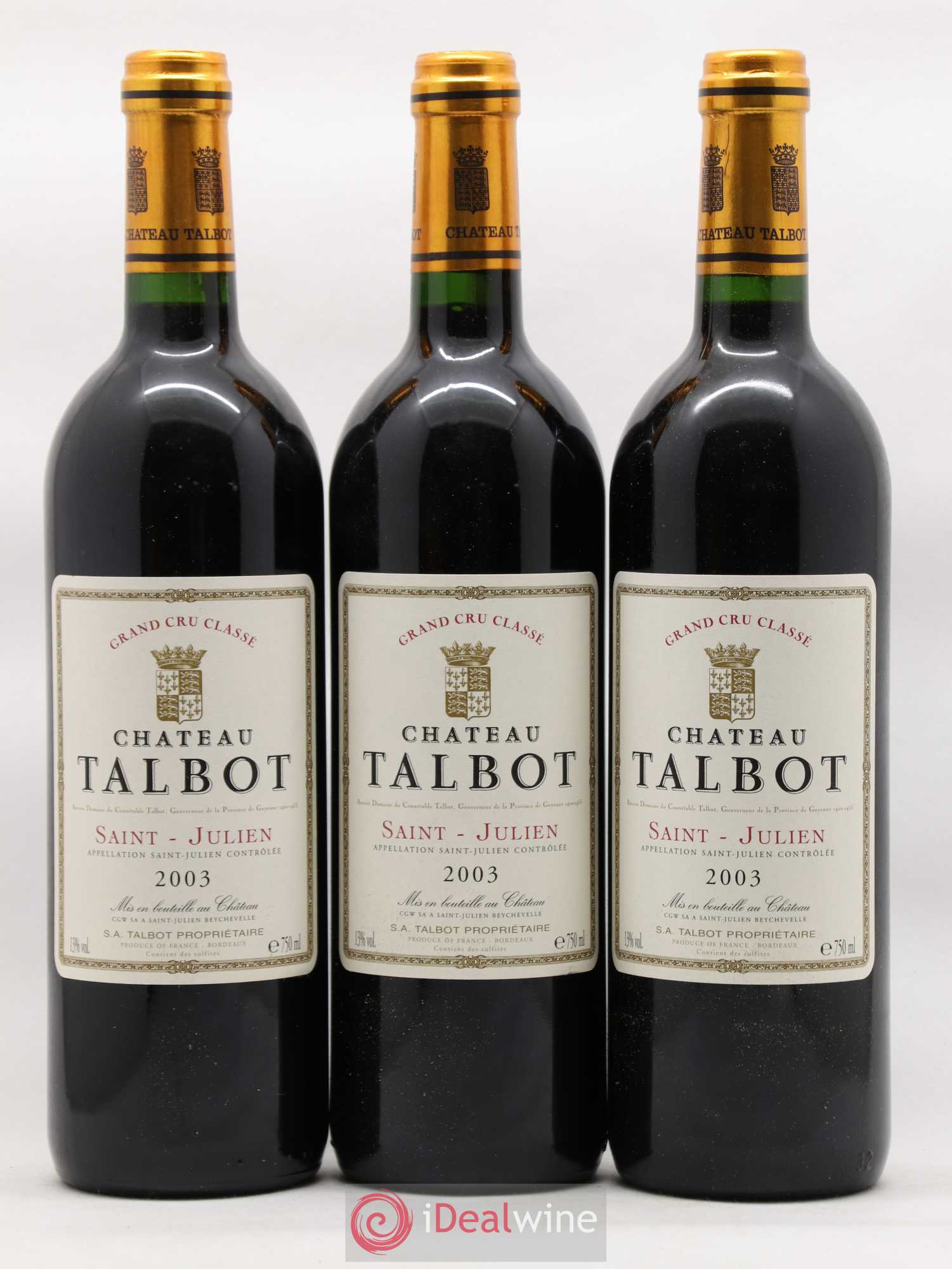 Château Talbot 4ème Grand Cru Classé 2003 - Lot de 12 bouteilles - 3