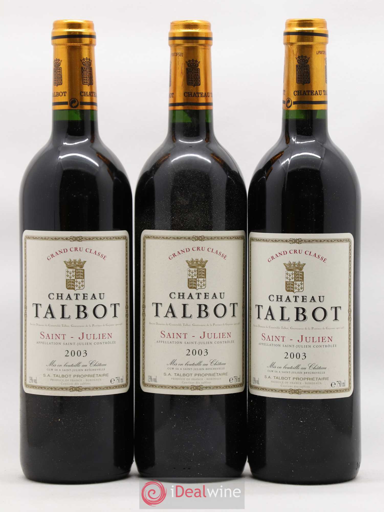Château Talbot 4ème Grand Cru Classé 2003 - Lot de 12 bouteilles - 4