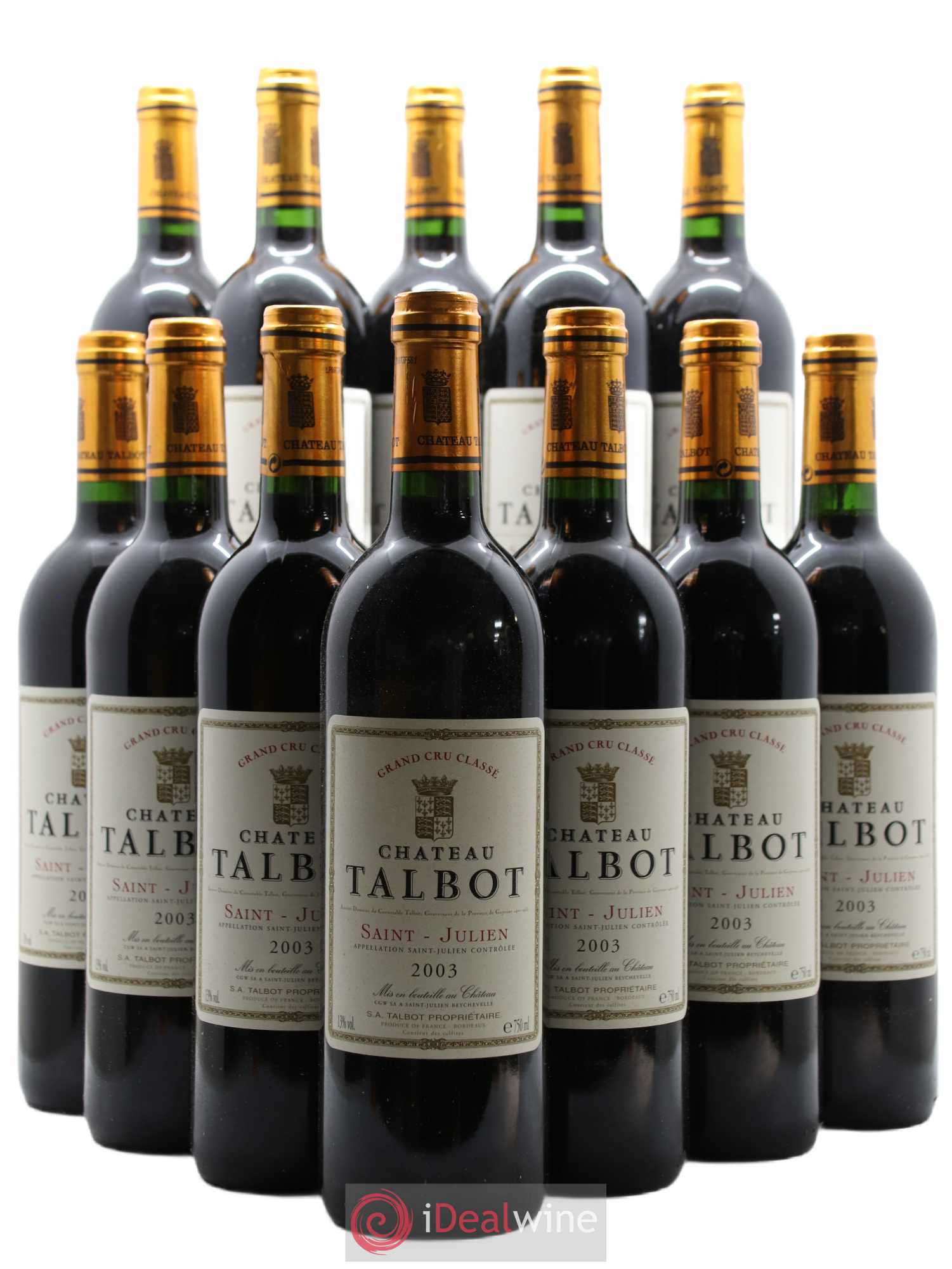 Château Talbot 4ème Grand Cru Classé 2003 - Lot de 12 bouteilles - 0