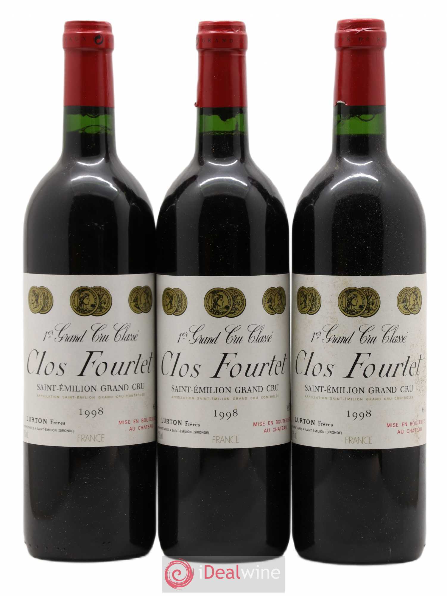 Clos Fourtet 1er Grand Cru Classé B 1998 - Lot de 3 bouteilles - 0