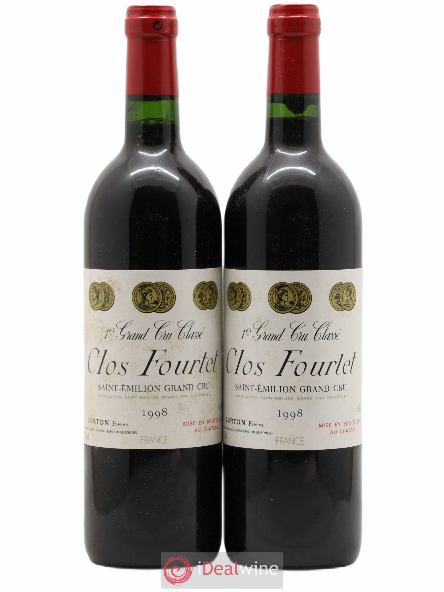Clos Fourtet 1er Grand Cru Classé B 1998 - Lot de 2 bouteilles - 0