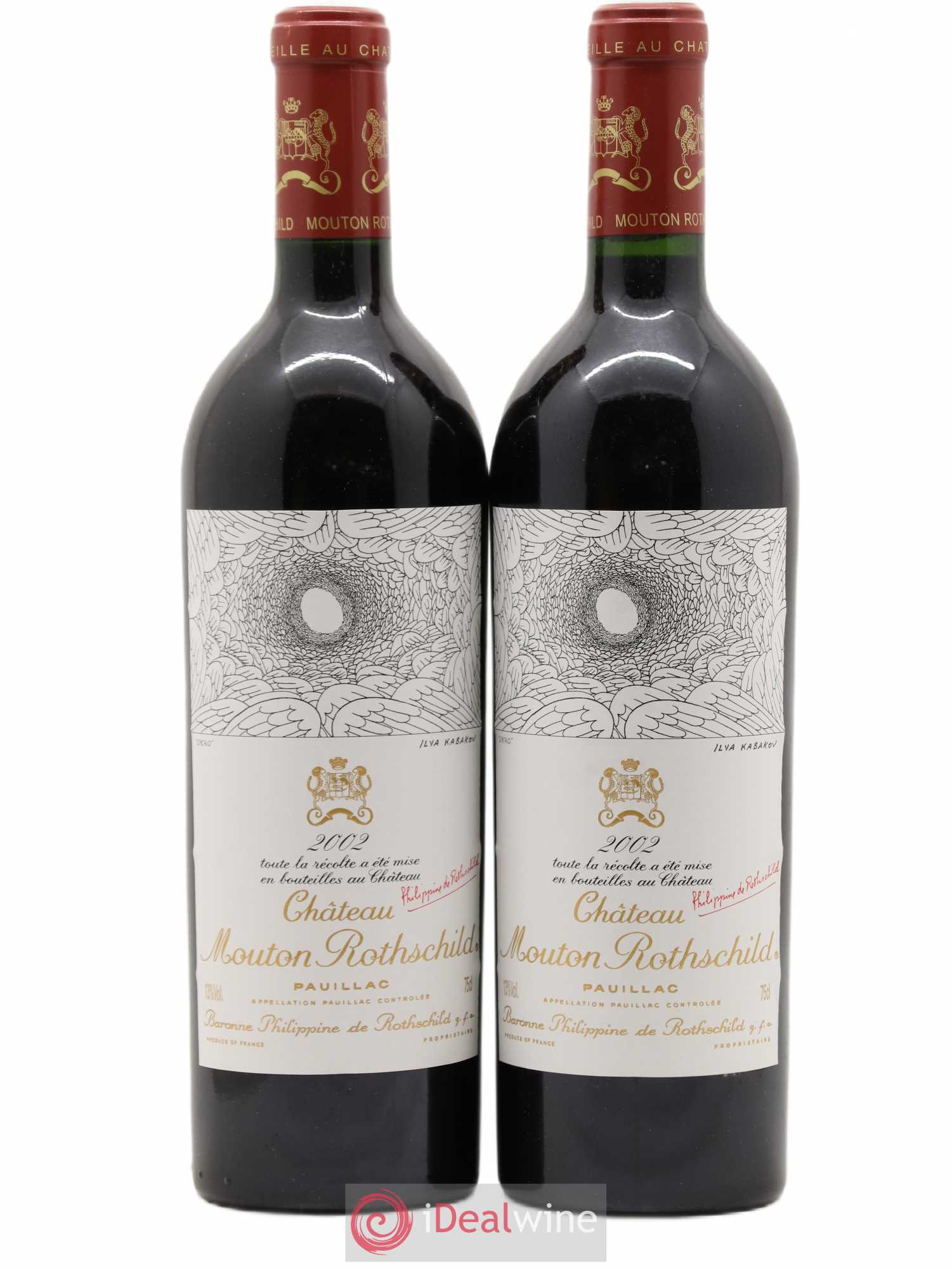 Château Mouton Rothschild 1er Grand Cru Classé 2002 - Lot de 2 bouteilles - 0