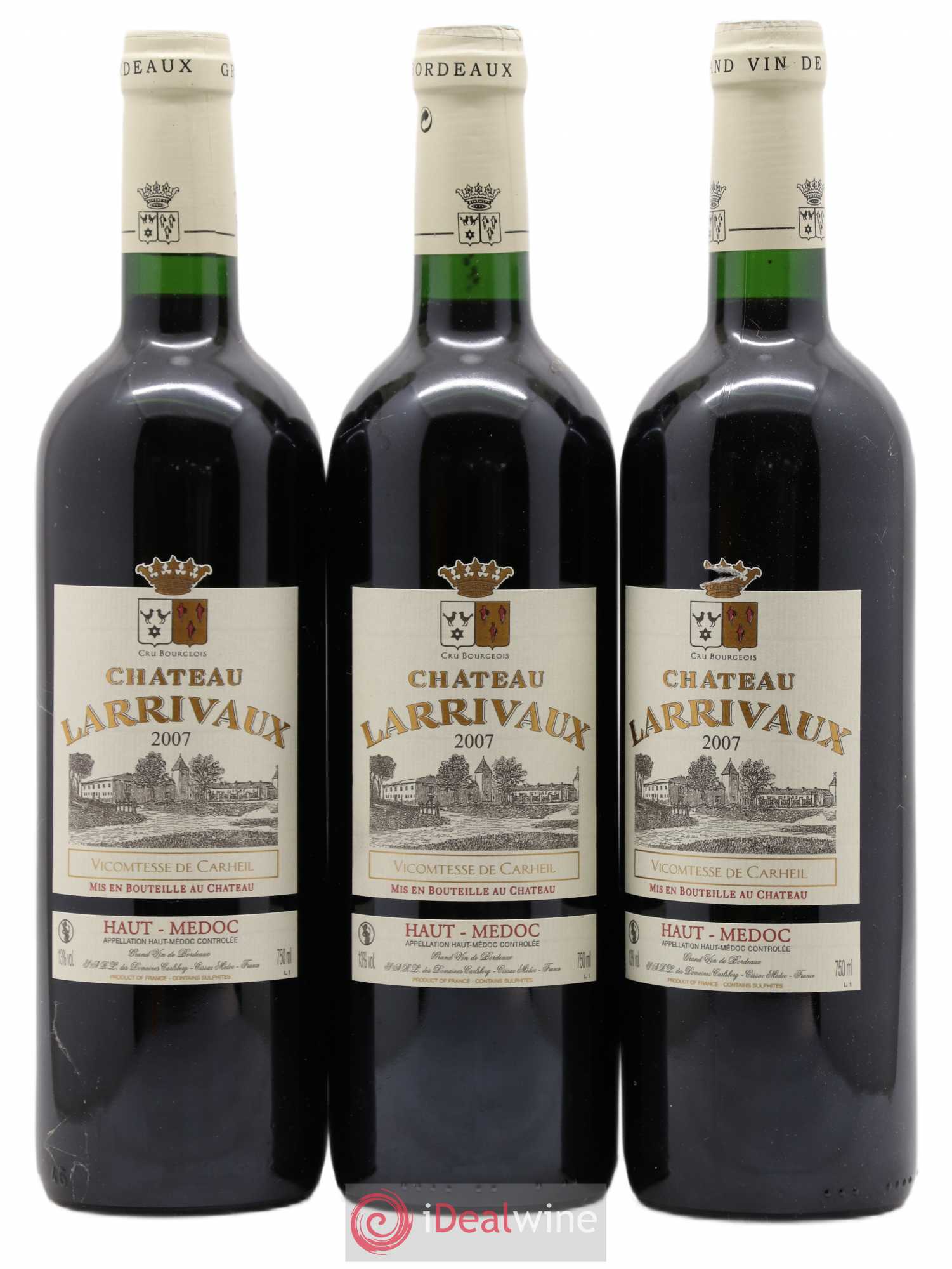 Château Larrivaux Cru Bourgeois 2007 - Lot de 3 bouteilles - 0
