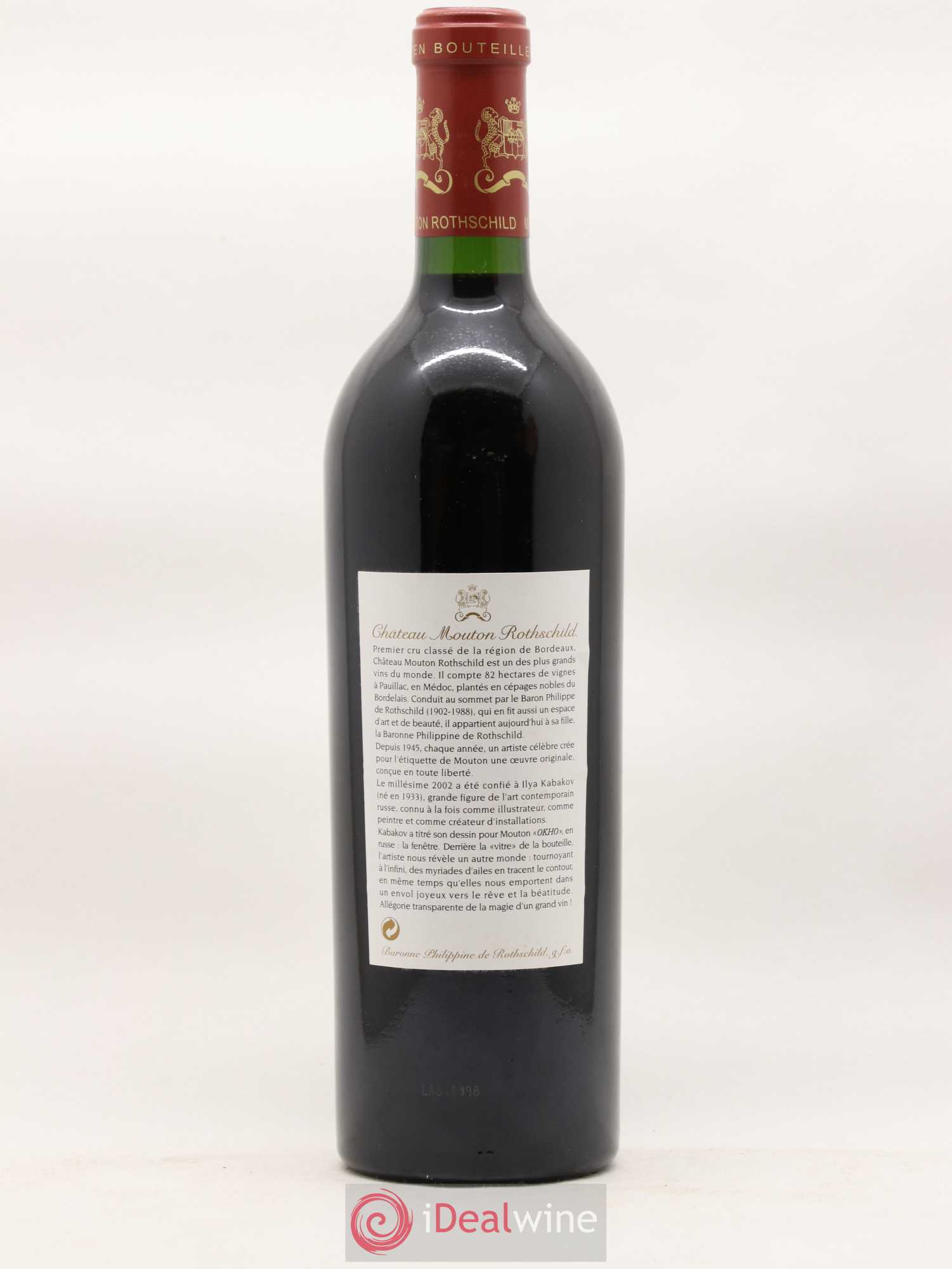 Château Mouton Rothschild 1er Grand Cru Classé 2002 - Lot de 1 bouteille - 1