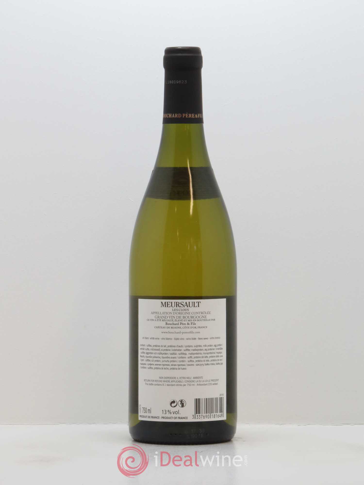 Meursault Les Clous Bouchard Père & Fils 2016 - Lot de 1 bouteille - 1