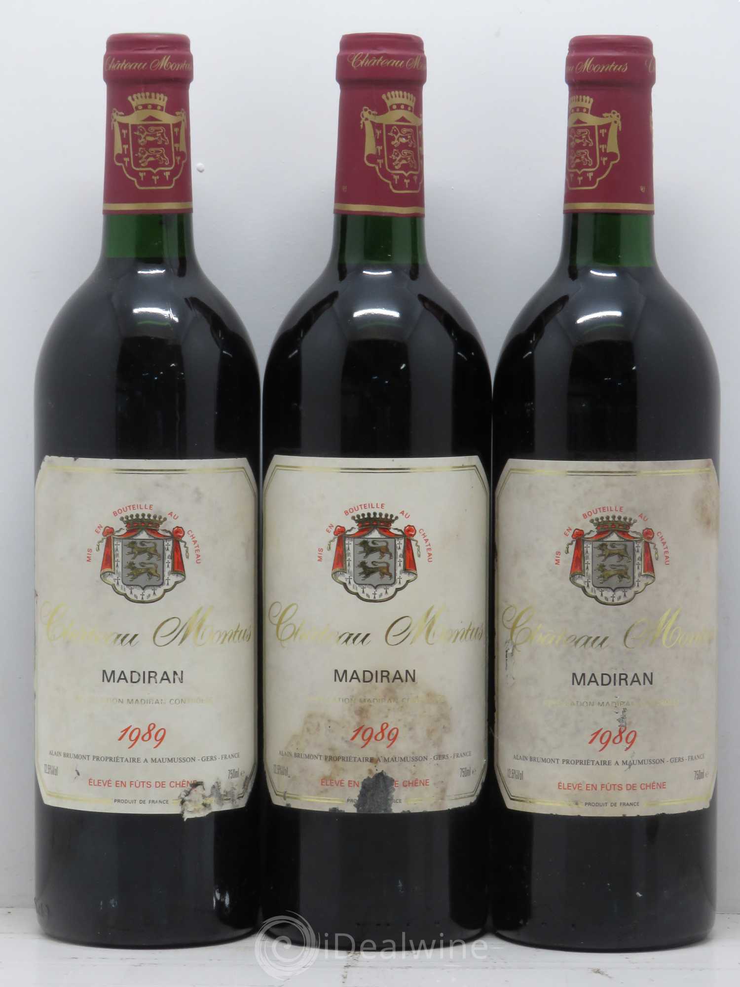 Madiran Château Montus Alain Brumont 1989 - Lot de 3 bouteilles - 0