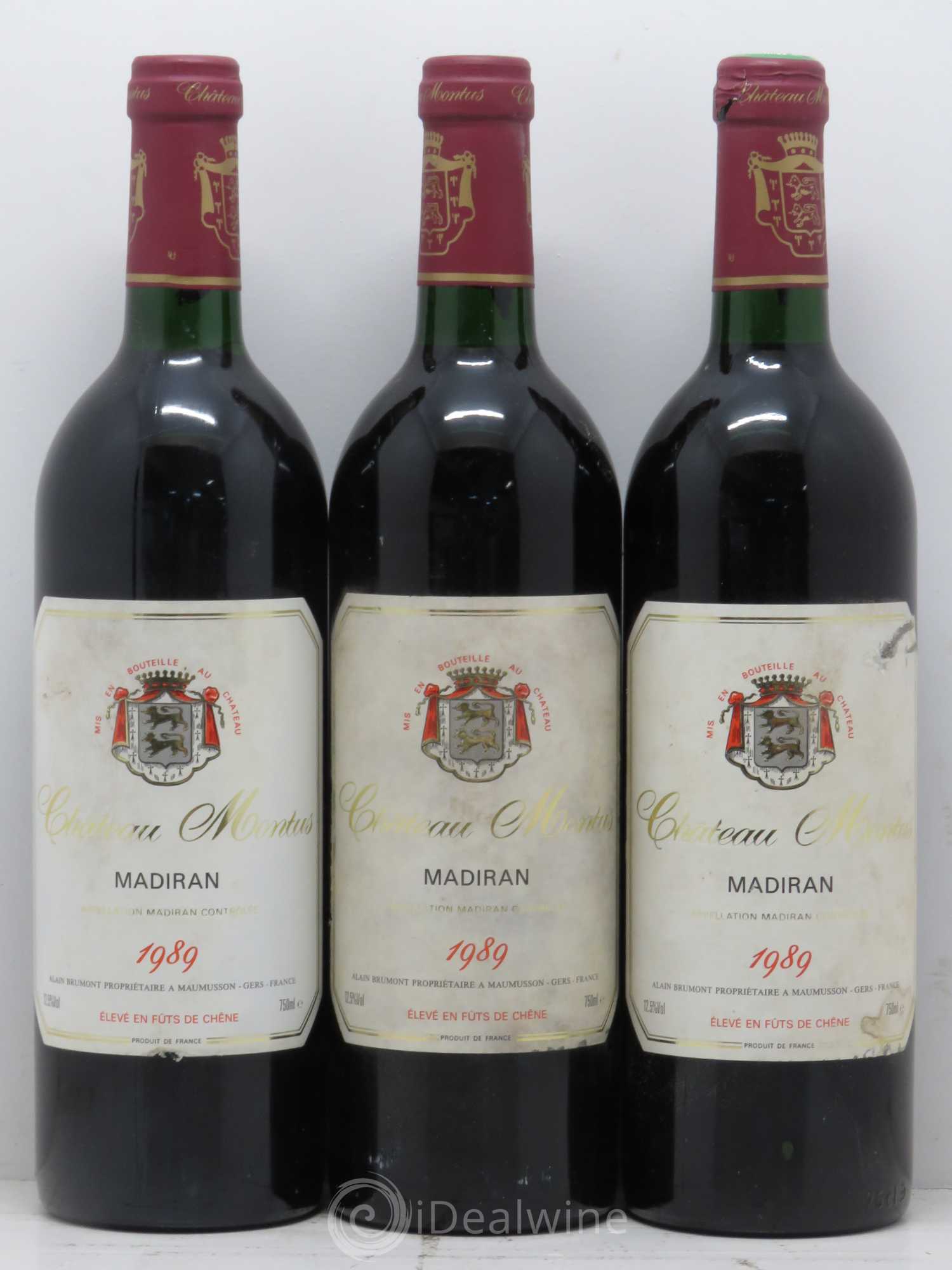 Madiran Château Montus Alain Brumont 1989 - Lot de 3 bouteilles - 0