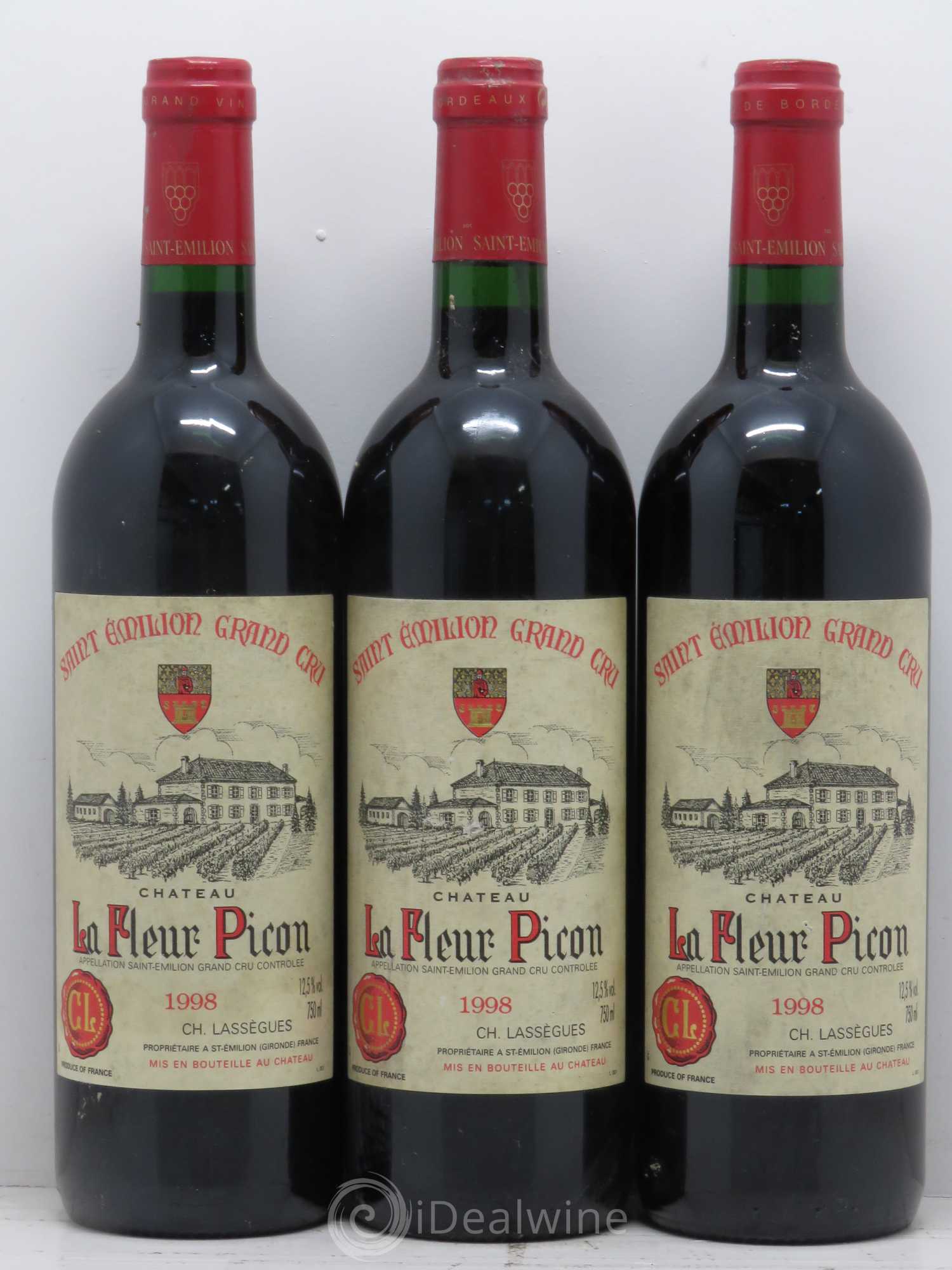 Saint-Émilion Château La Fleur Picon 1998 - Posten von 12 Flaschen - 1