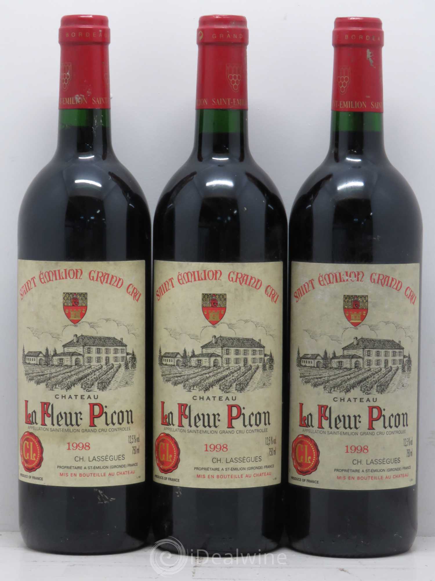 Saint-Émilion Château La Fleur Picon 1998 - Posten von 12 Flaschen - 2