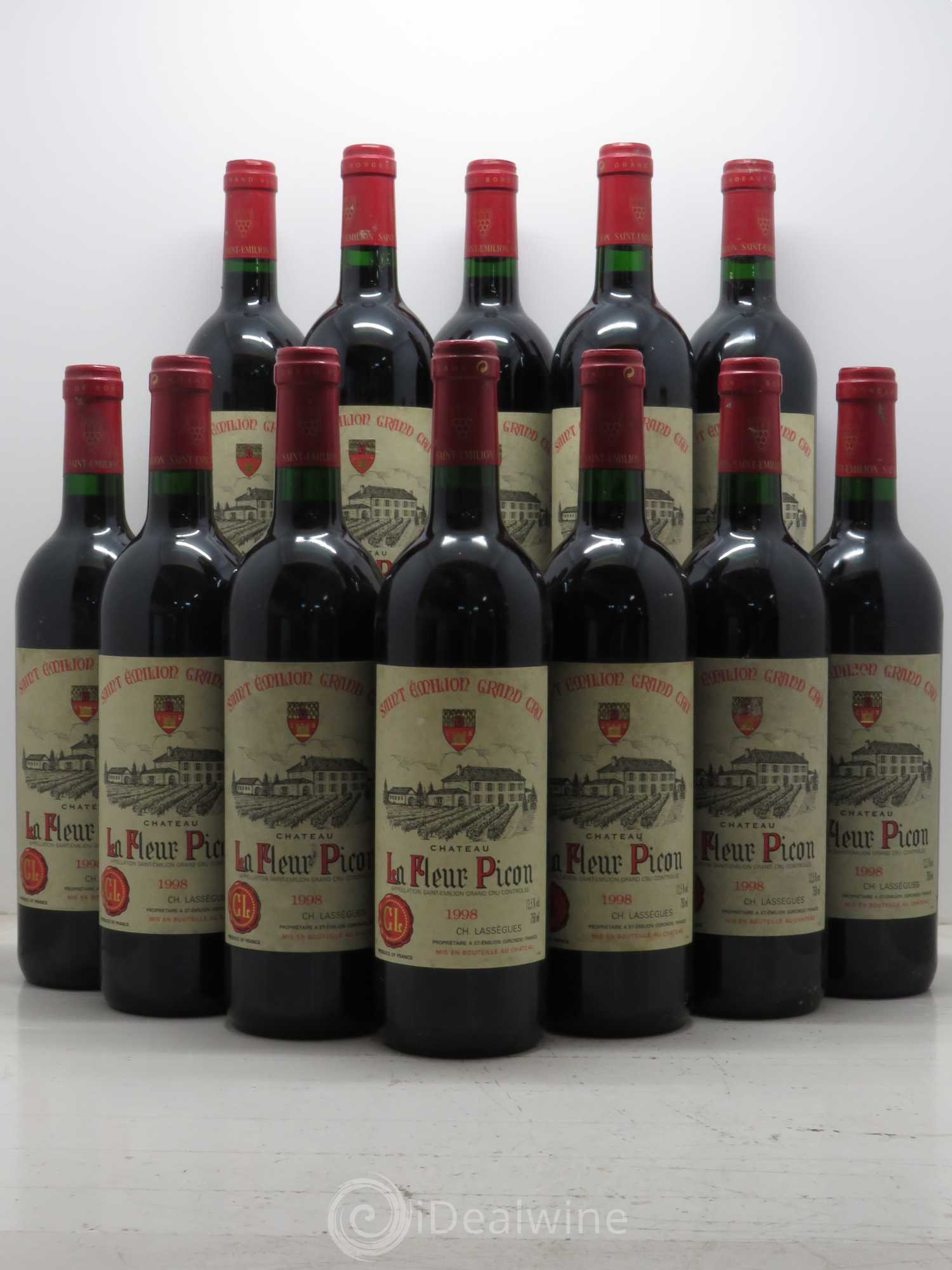 Saint-Émilion Château La Fleur Picon 1998 - Posten von 12 Flaschen - 0