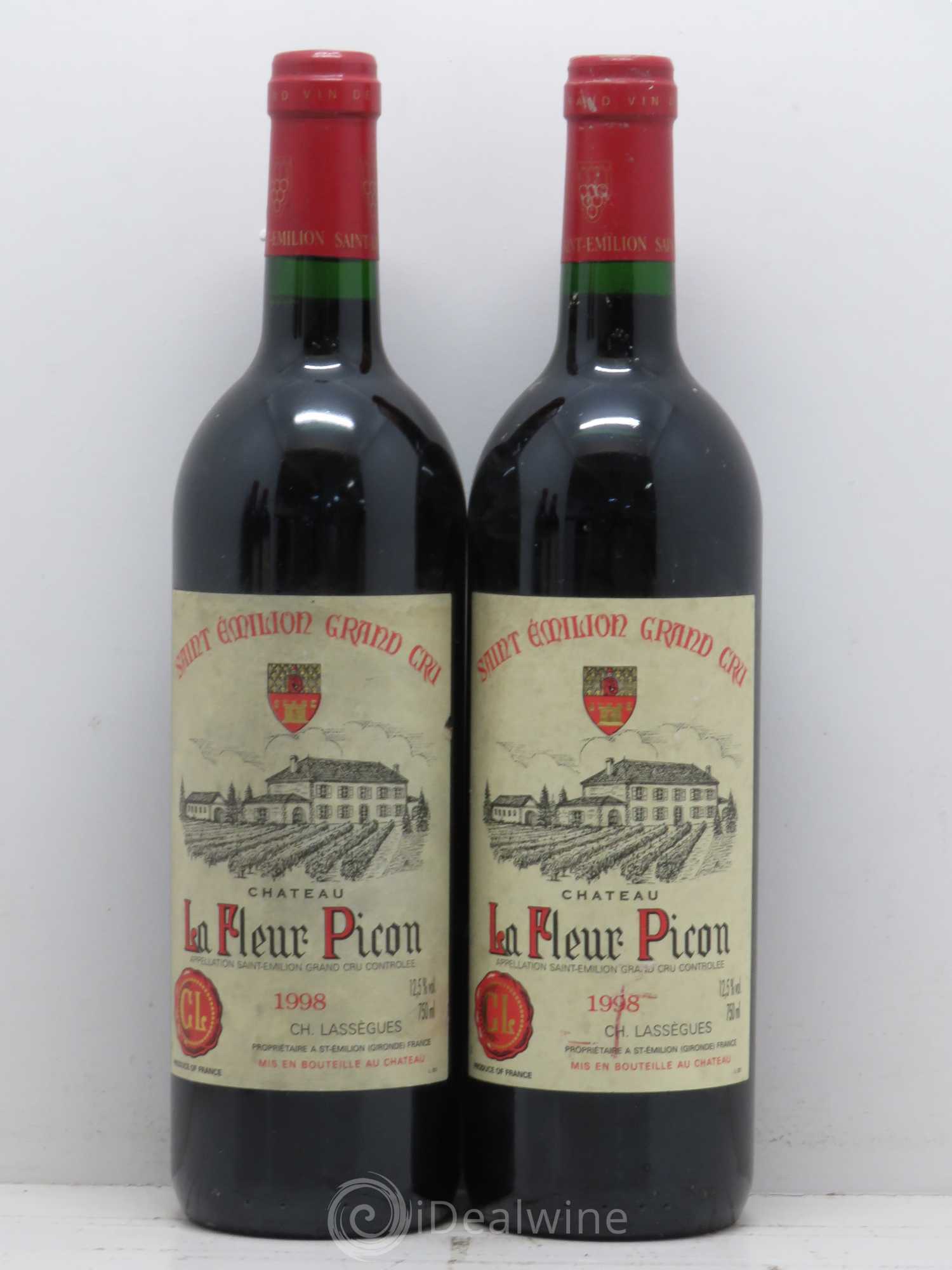 Saint-Émilion Château La Fleur Picon 1998 - Lot of 4 bottles - 1