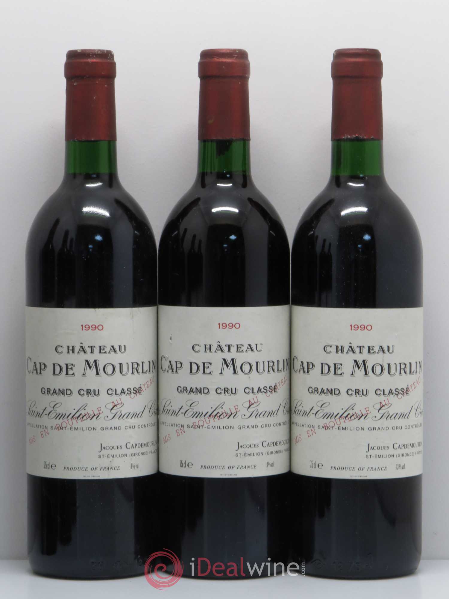 Château Cap de Mourlin Grand Cru Classé 1990 - Lot de 6 bouteilles - 1