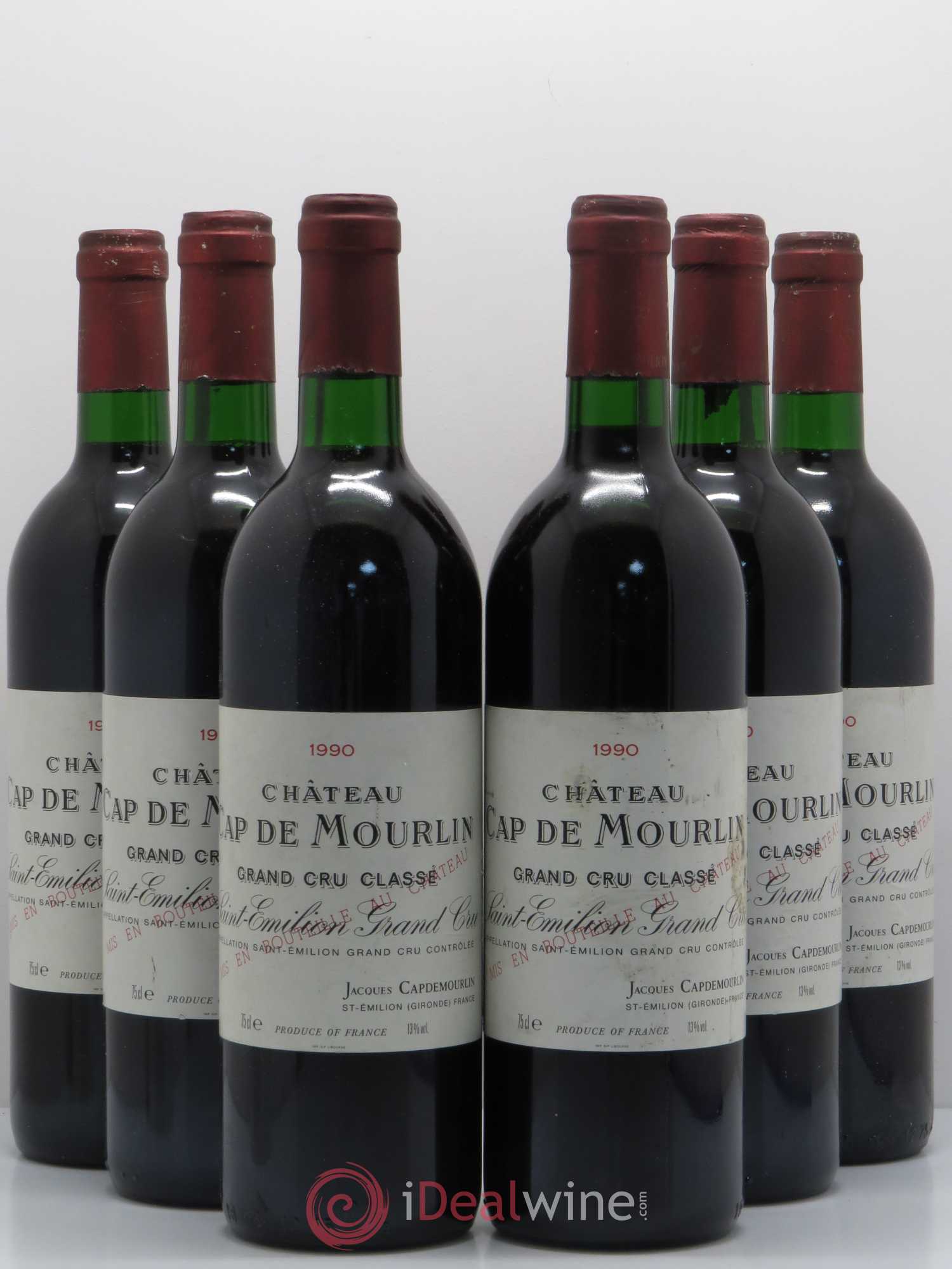 Château Cap de Mourlin Grand Cru Classé 1990 - Lot de 6 bouteilles - 0