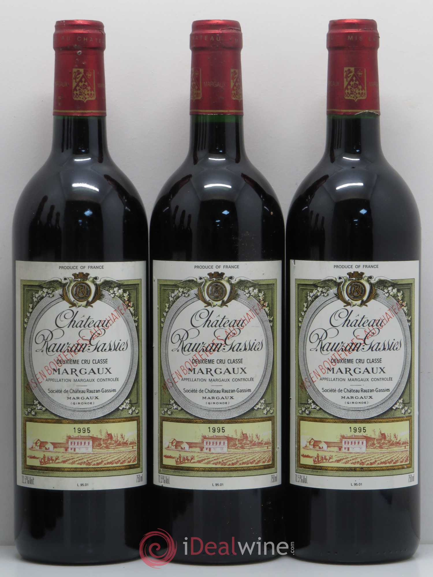 Château Rauzan-Gassies 2ème Grand Cru Classé 1995 - Lot de 6 bouteilles - 1