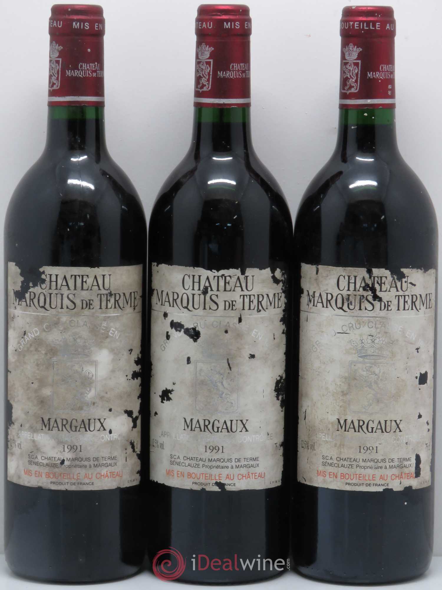 Château Marquis de Terme 4ème Grand Cru Classé 1991 - Lot de 5 bouteilles - 1