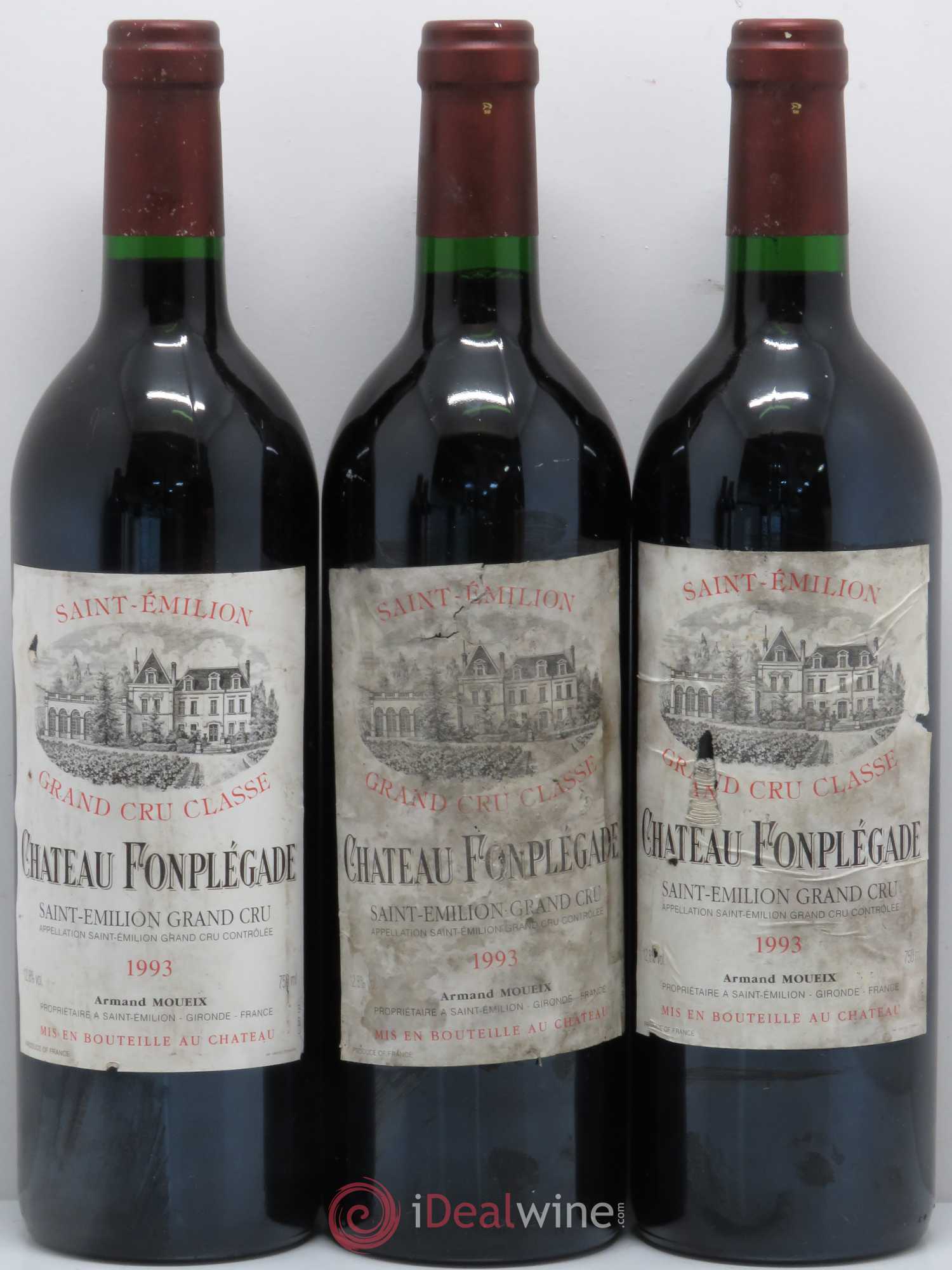 Château Fonplegade Grand Cru Classé 1993 - Lot de 5 bouteilles - 1