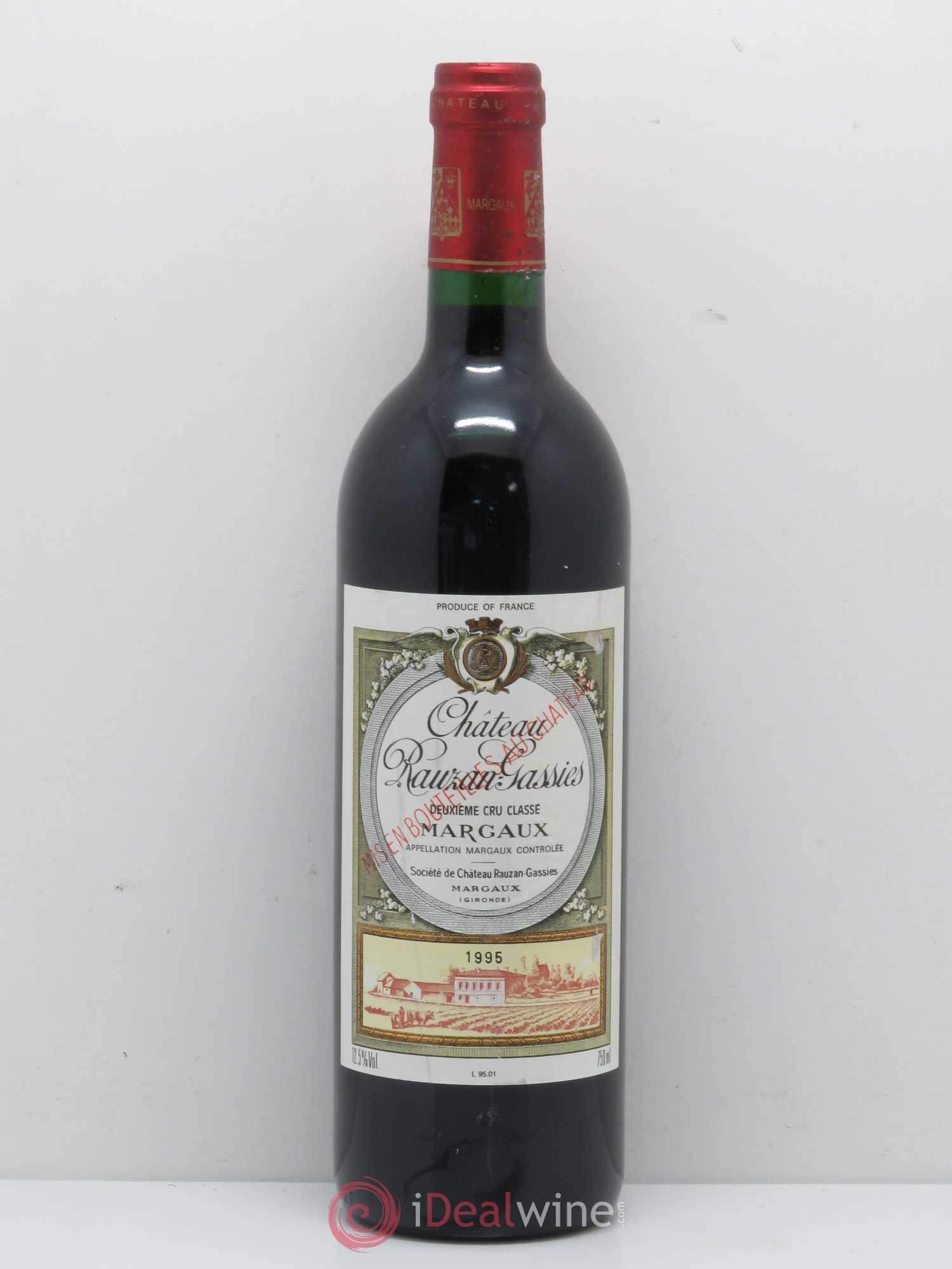 Château Rauzan-Gassies 2ème Grand Cru Classé 1995 - Lot de 1 bouteille - 0
