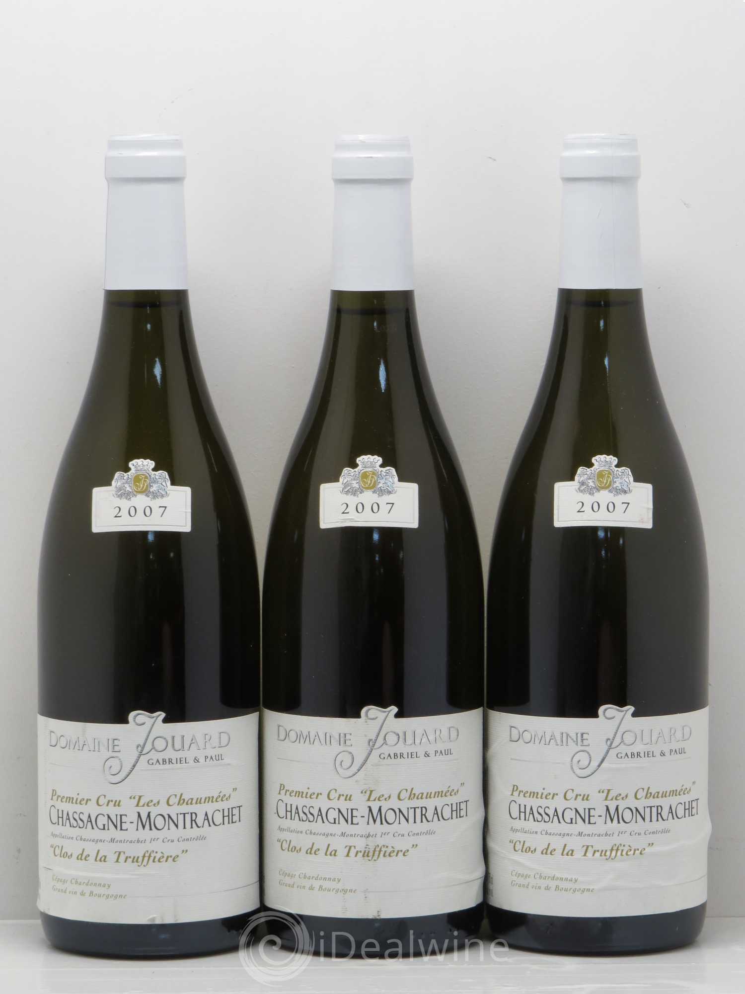 Chassagne-Montrachet 1er Cru Les Chaumées Clos de la Truffière Domaine Jouard 2007 - Posten von 3 Flaschen - 0