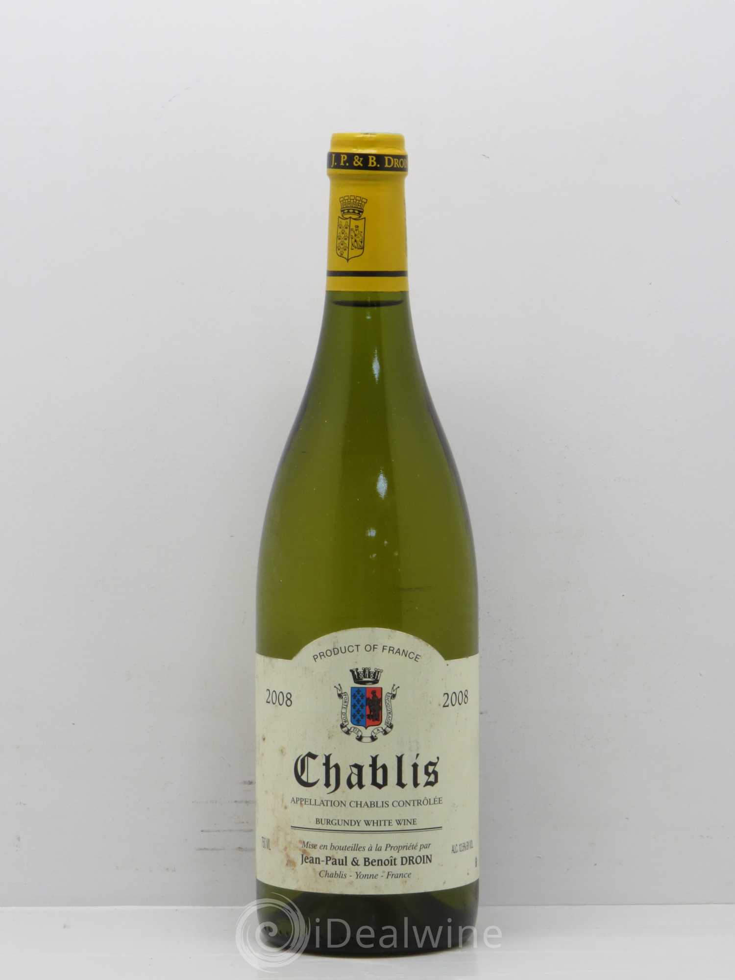 Chablis Jean-Paul & Benoît Droin (Domaine) 2008 - Lot de 1 bouteille - 0