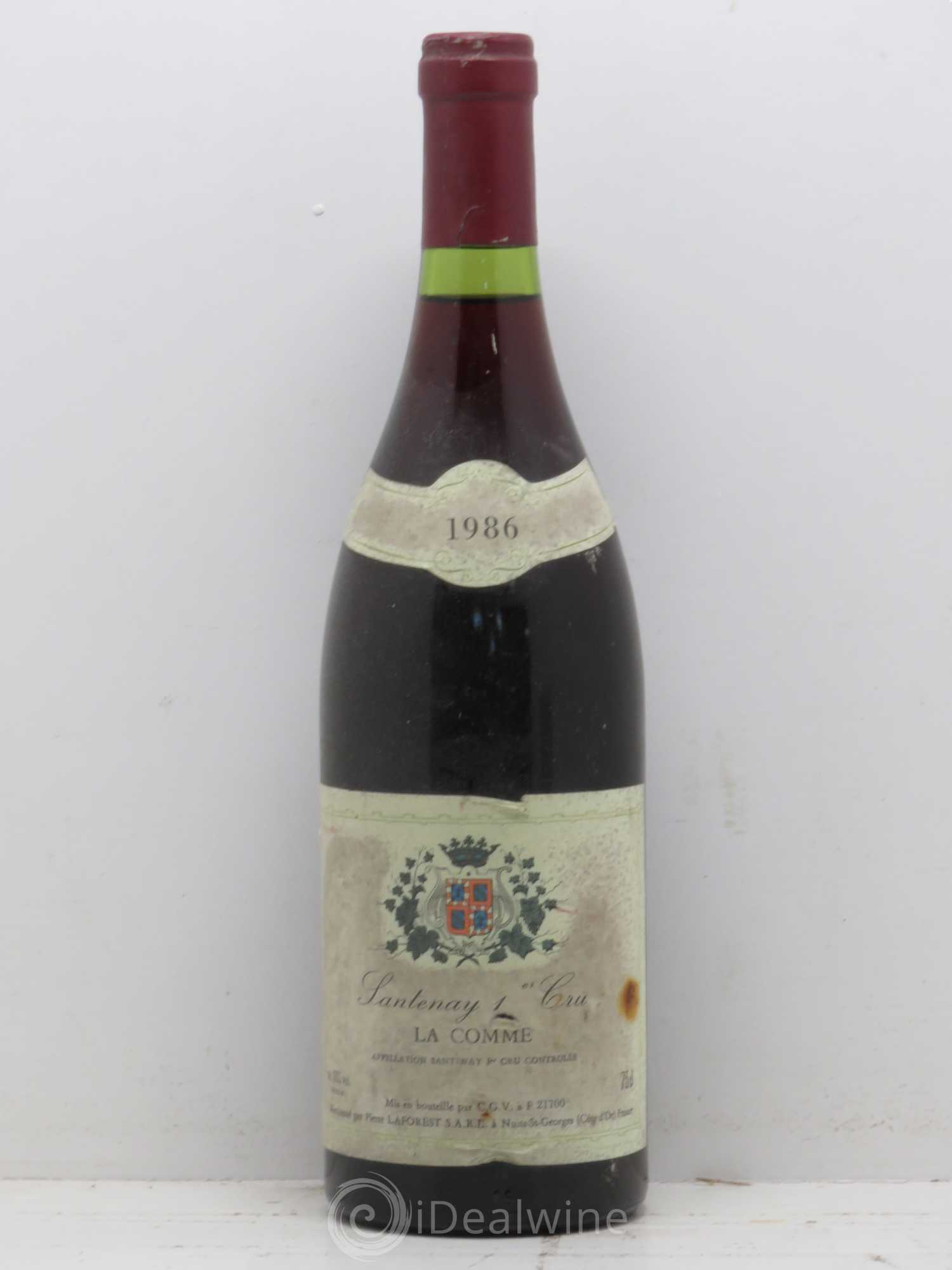 Santenay 1er Cru La Comme Domaine Pierre Laforest 1986 - Posten von 1 Flasche - 0