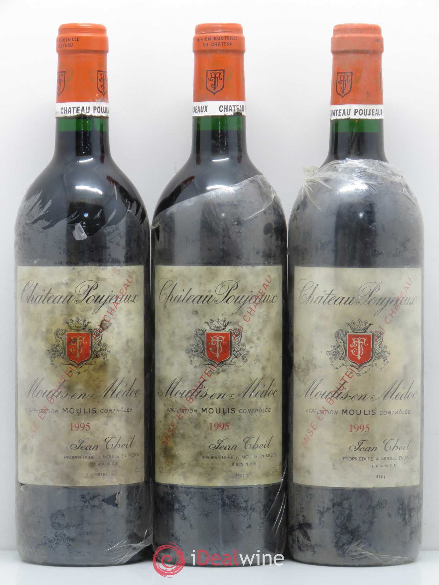 Château Poujeaux 1995 - Lot de 3 bouteilles - 0