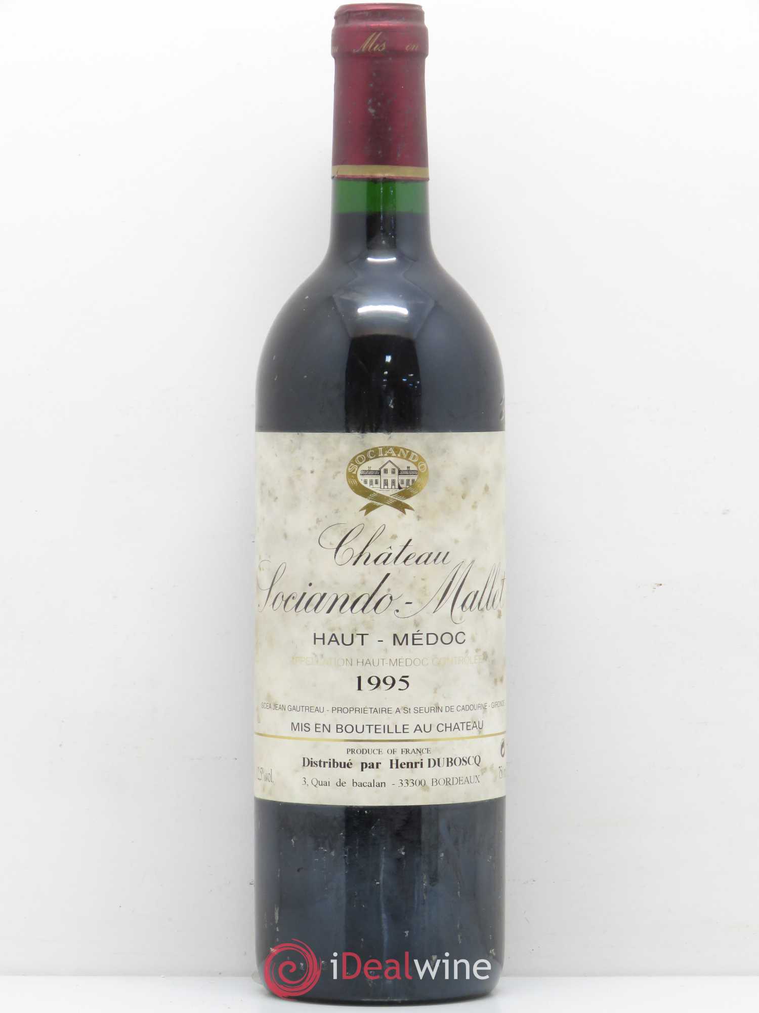 Château Sociando Mallet 1995 - Lot de 1 bouteille - 0