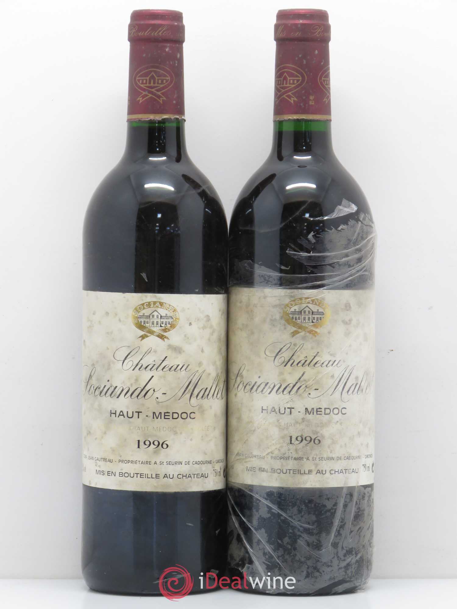 Château Sociando Mallet 1996 - Lot de 2 bouteilles - 0
