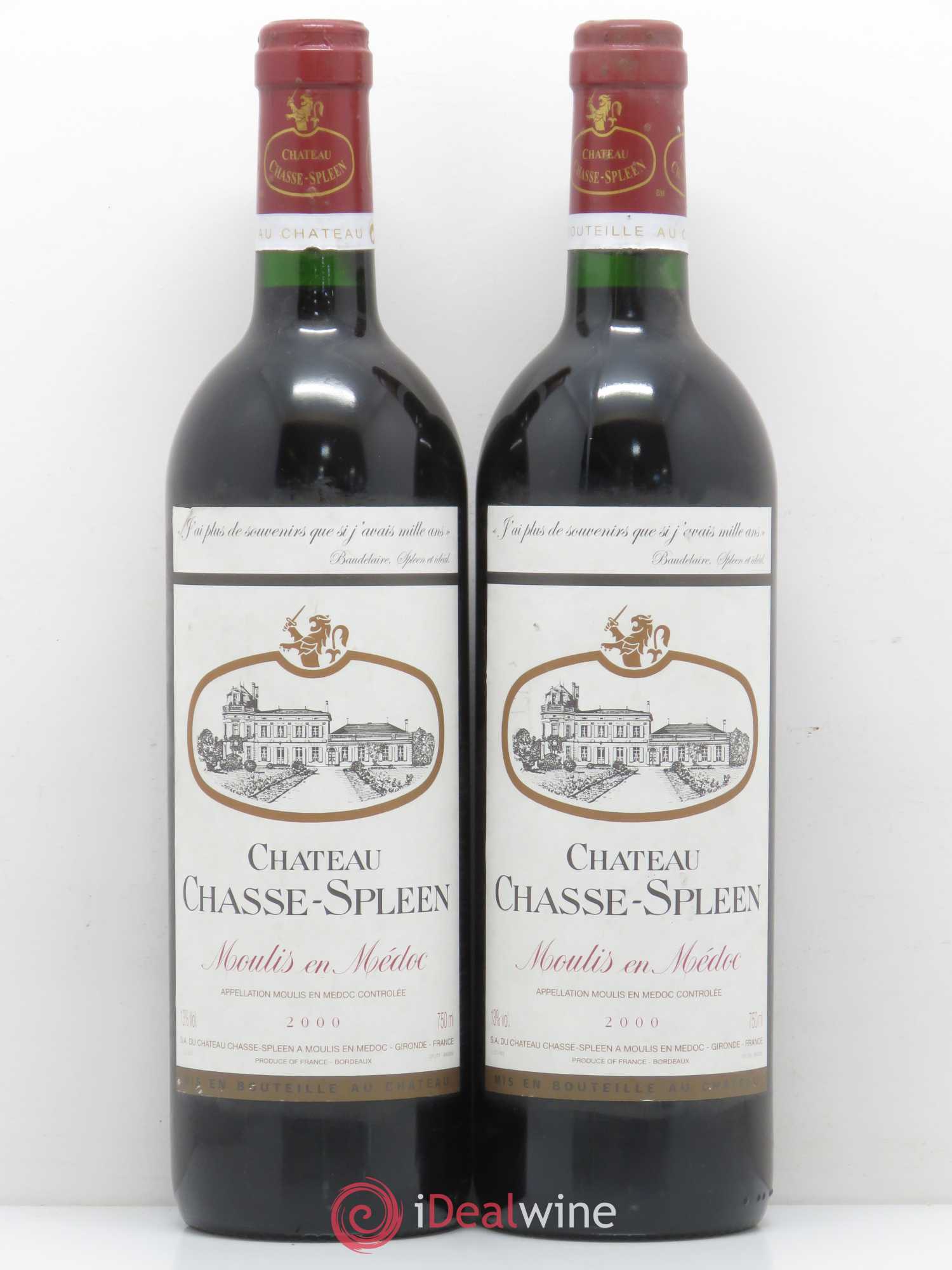 Château Chasse Spleen 2000 - Lot de 2 bouteilles - 0