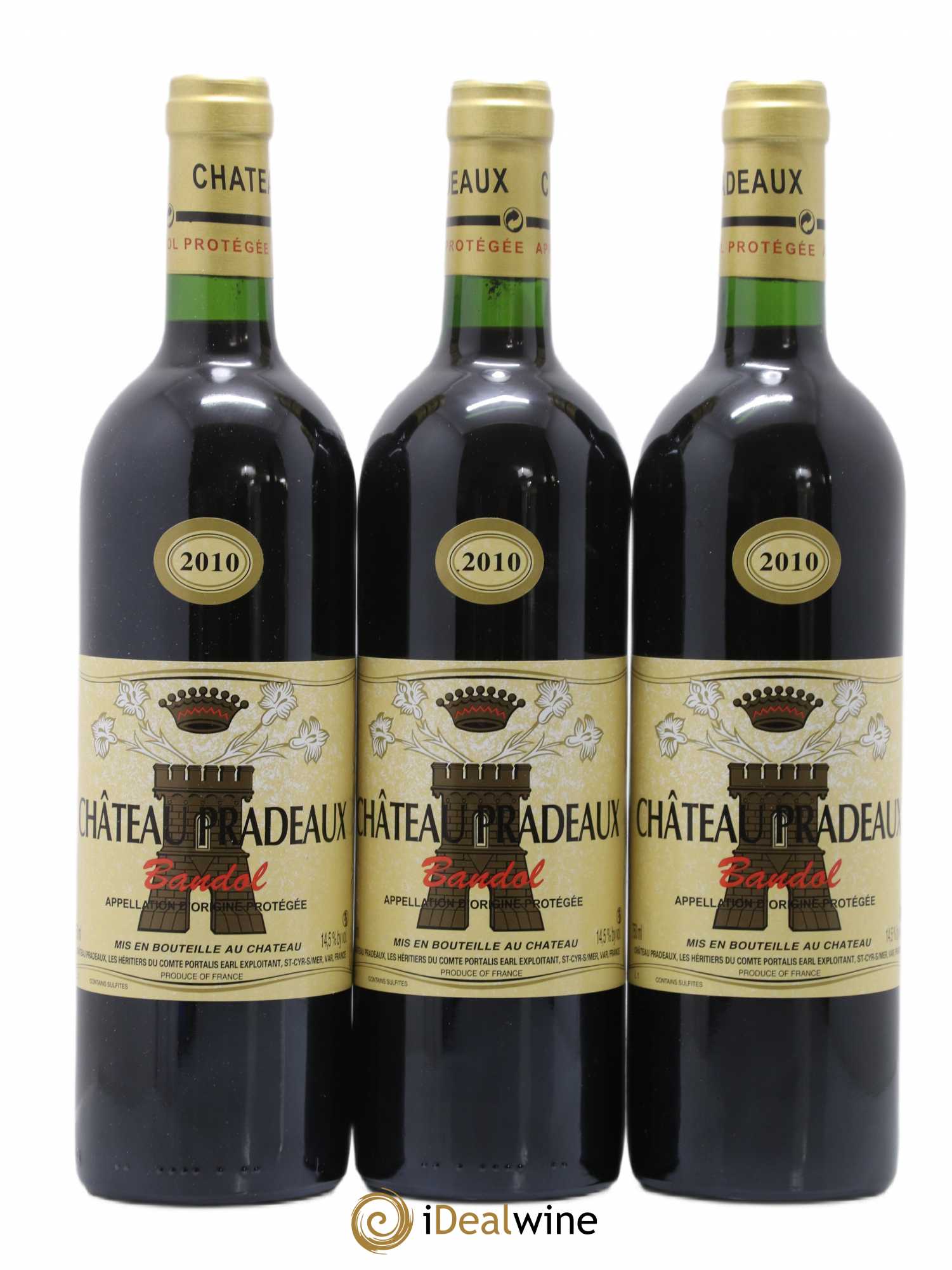 Bandol Château Pradeaux Famille Portalis 2010 - Lot de 3 bouteilles - 0