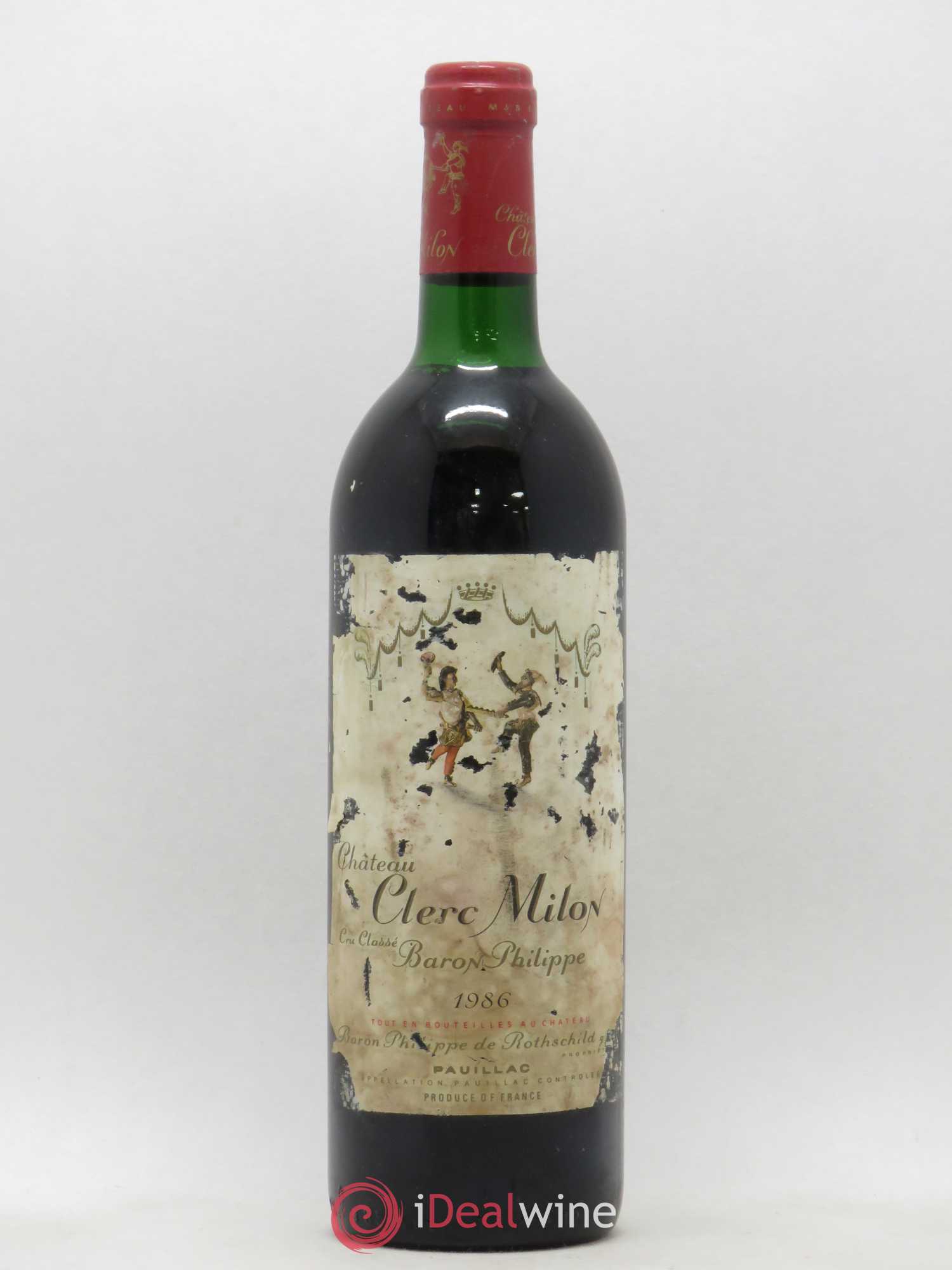 Château Clerc Milon 5ème Grand Cru Classé 1986 - Lot de 1 bouteille - 0